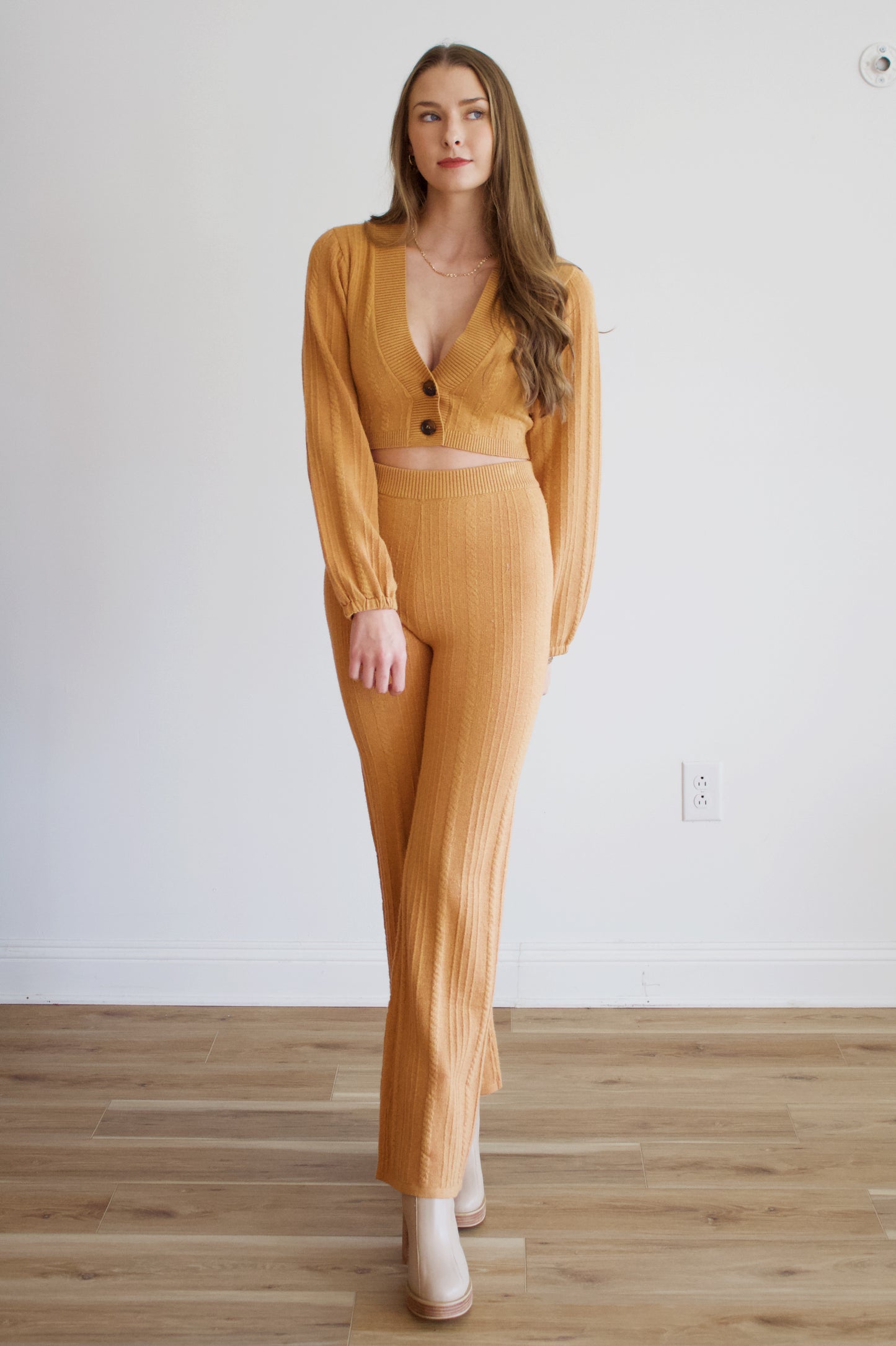 Madelynn Orange Knit Pants
