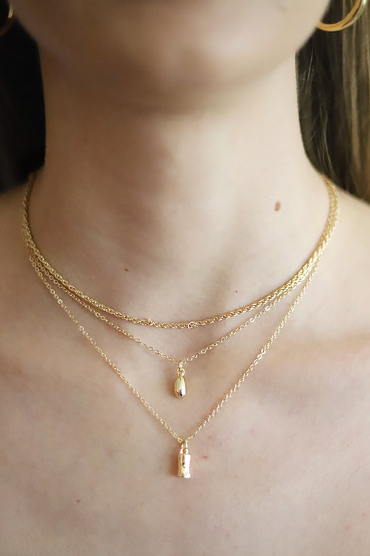 Layer Teardrop Gold Necklace