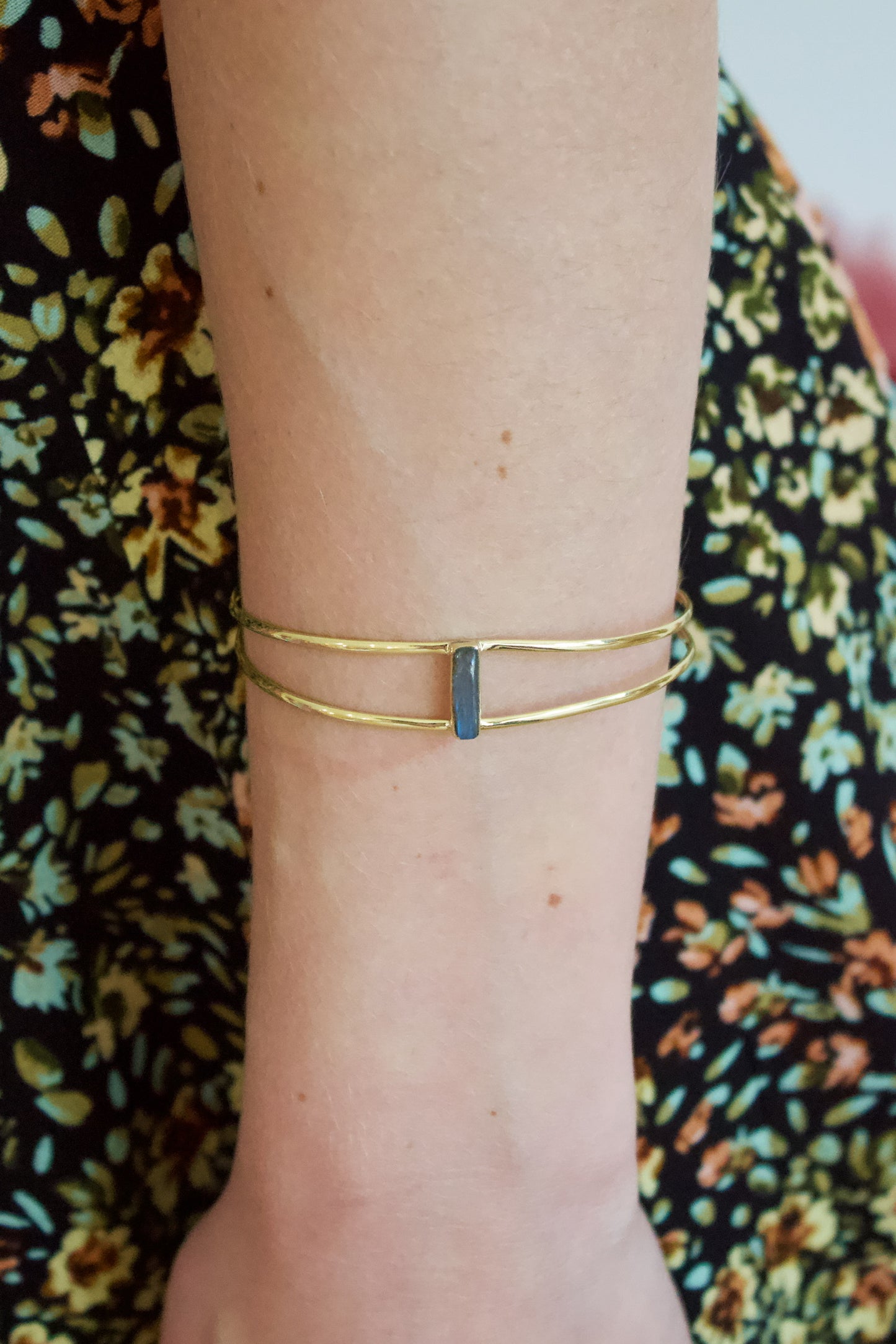 Open Band Stone Bracelet