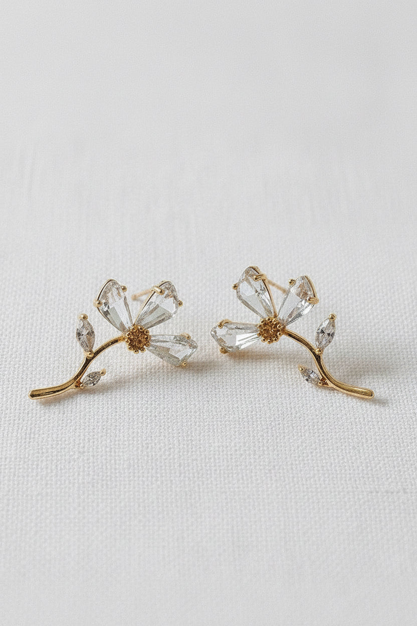 Floral Gemstone Blossom Earrings