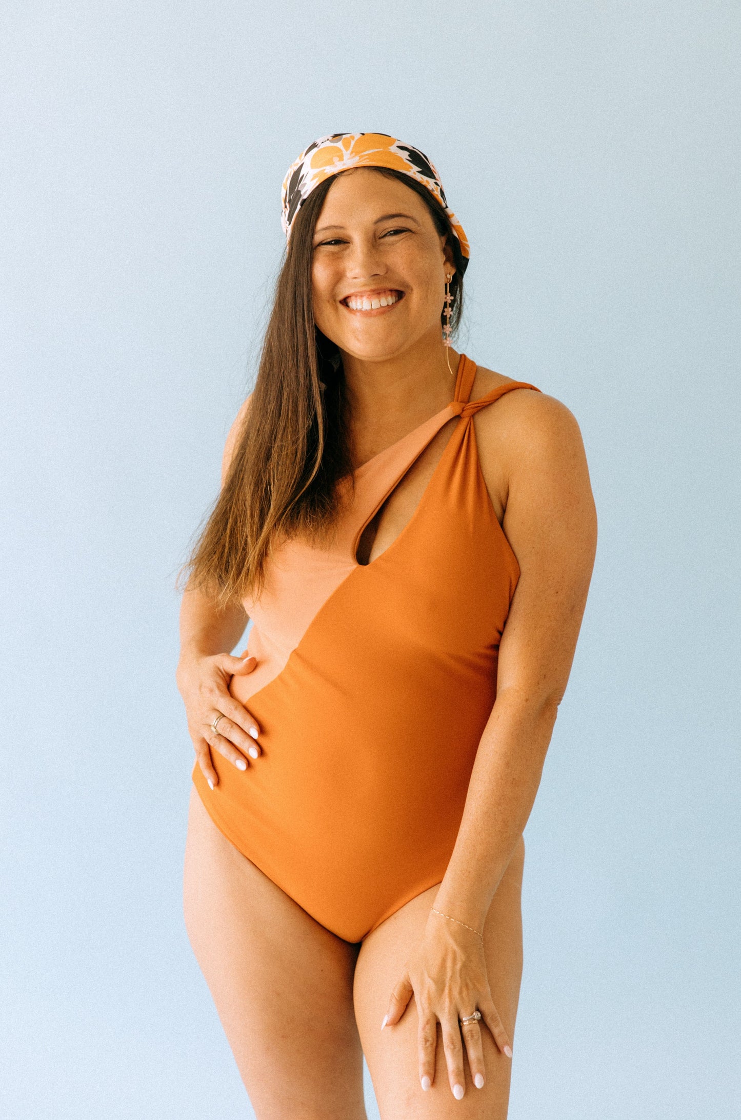 Color Block One Shoulder Suit