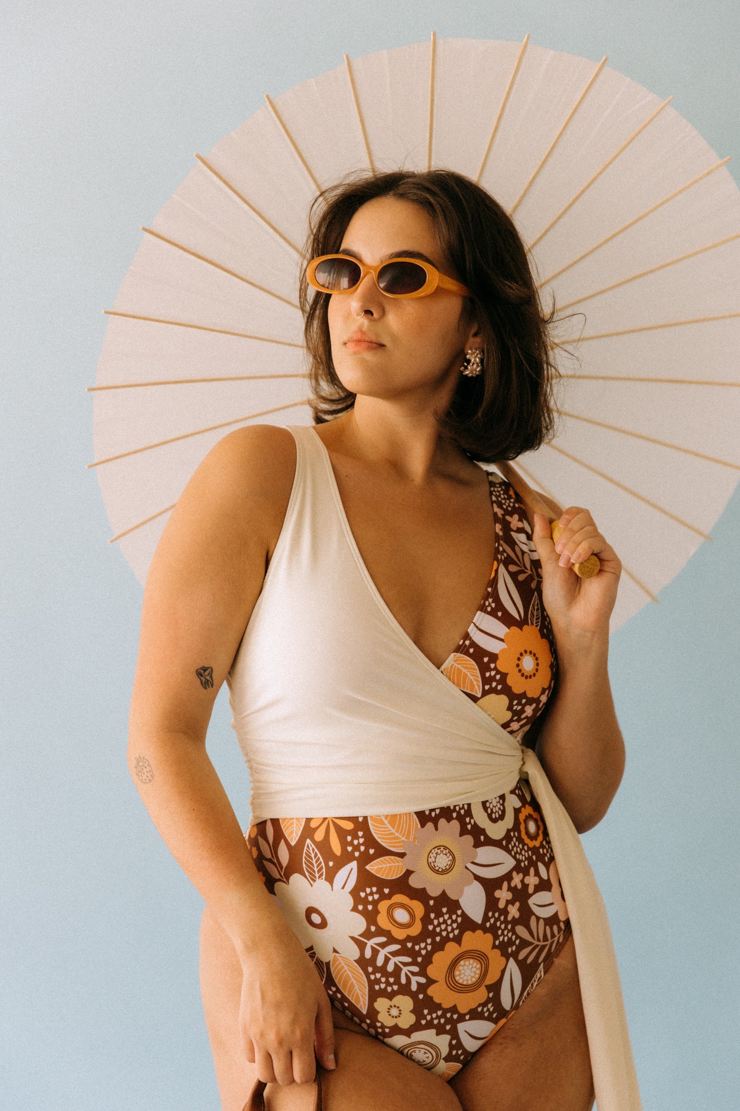 Printed Tied Wrap Suit