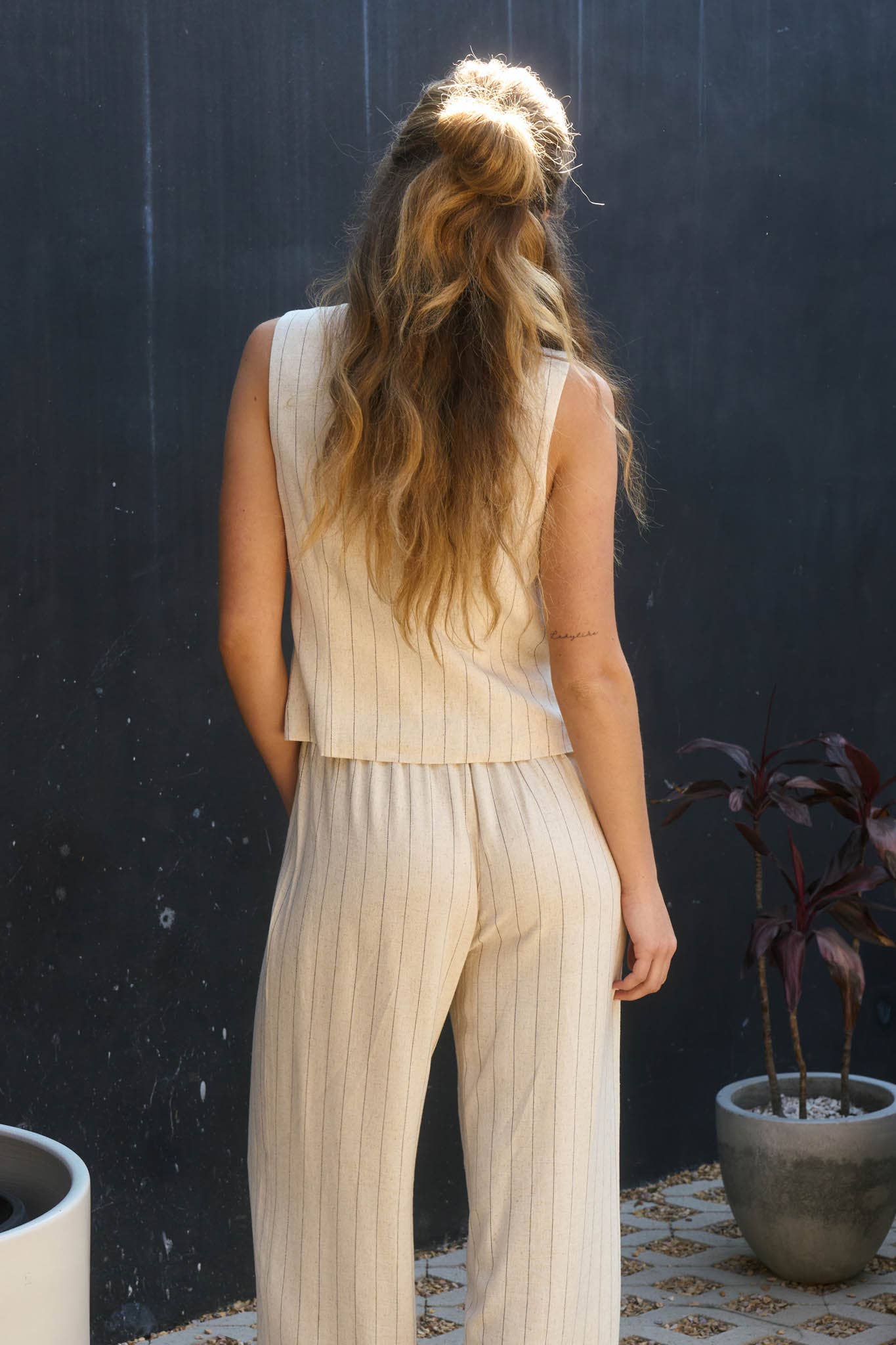 Serinda Stripe Cream Vest