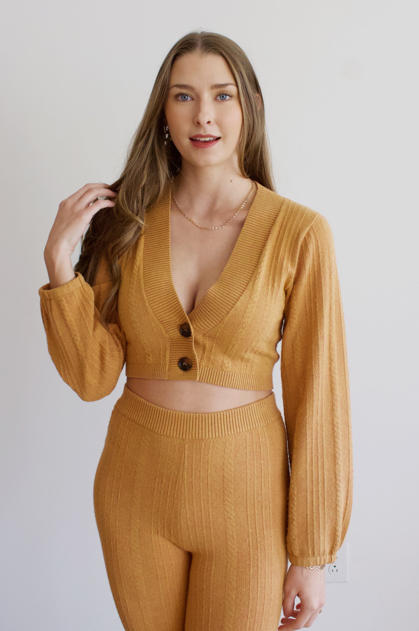 Madelynn Orange Crop Cardigan