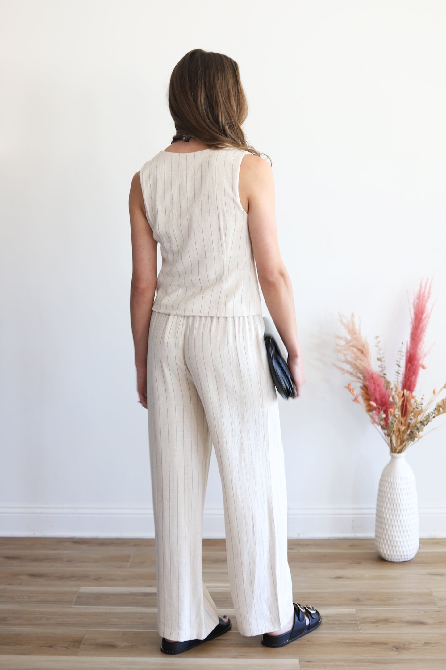 Serinda Stripe Cream Vest