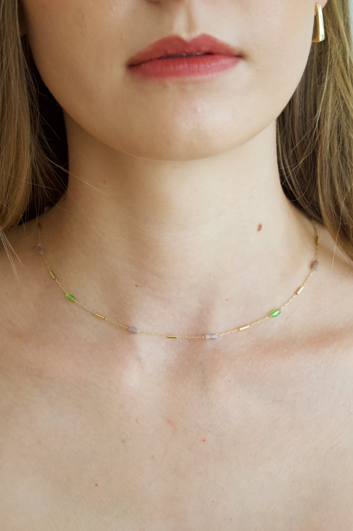 Glass Bead Charm Necklace