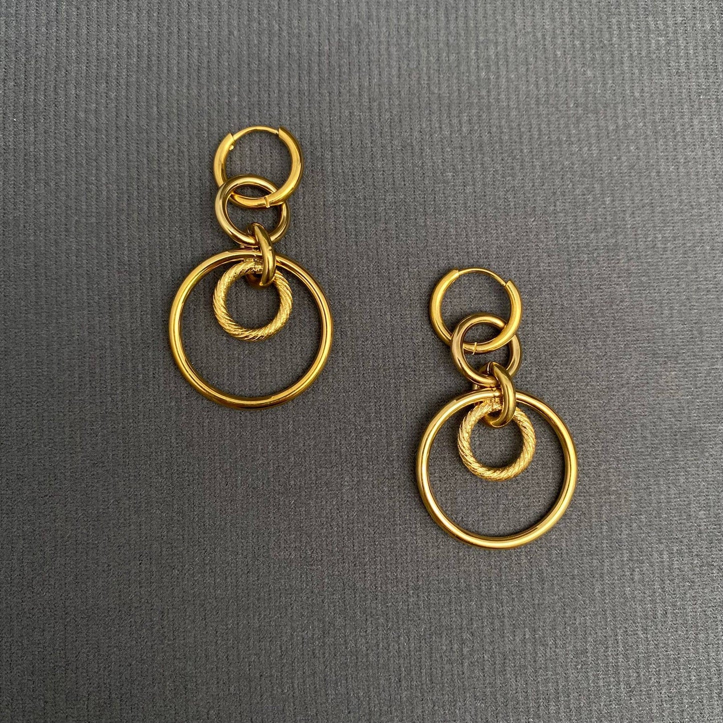 Two Tone Ring Earrings