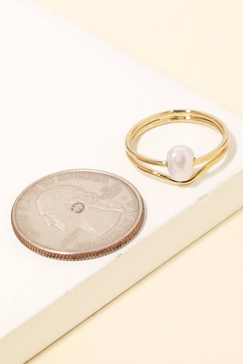 Pearl Charm Silver Ring