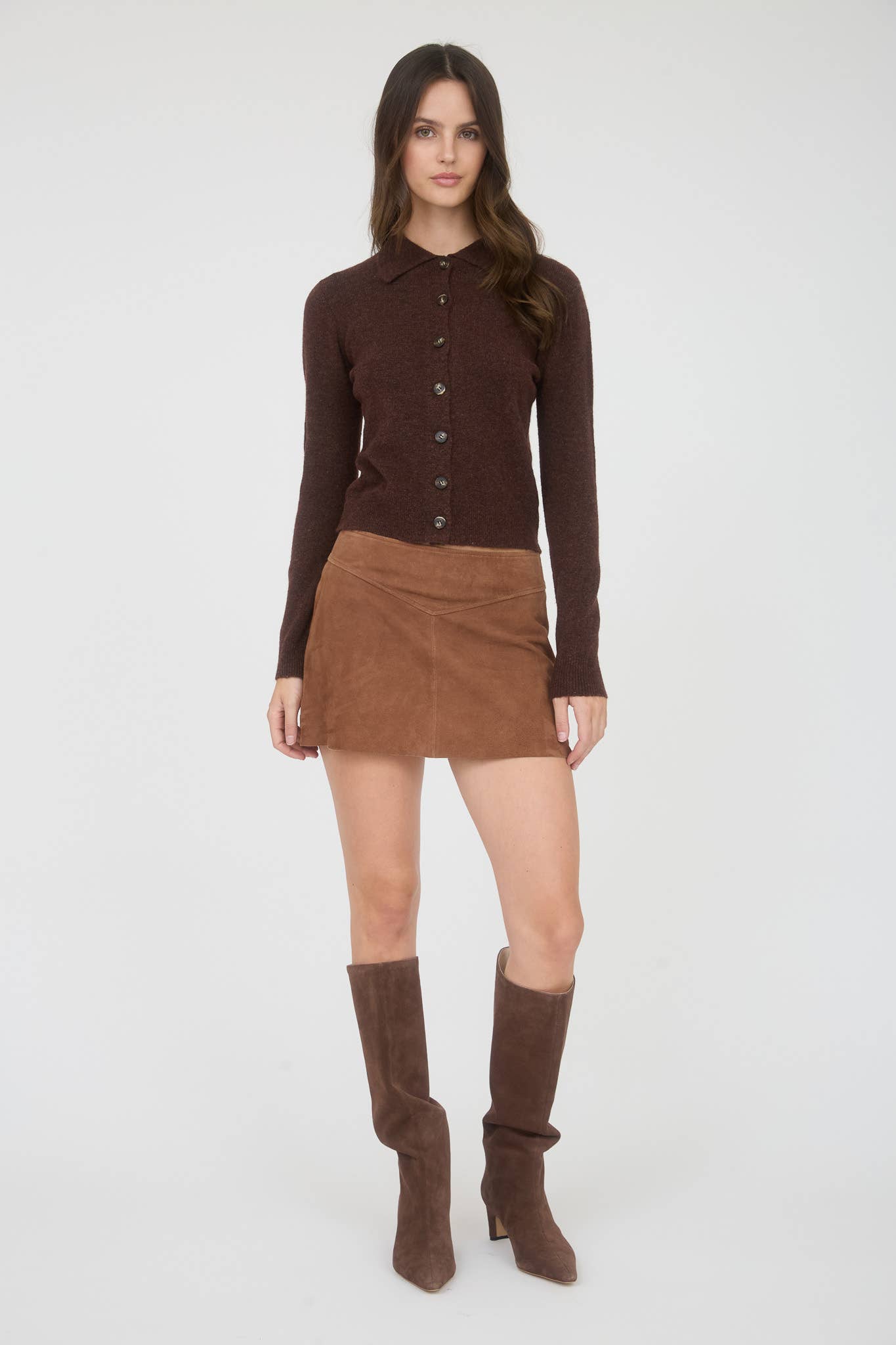 Gen Brown Soft Cardigan