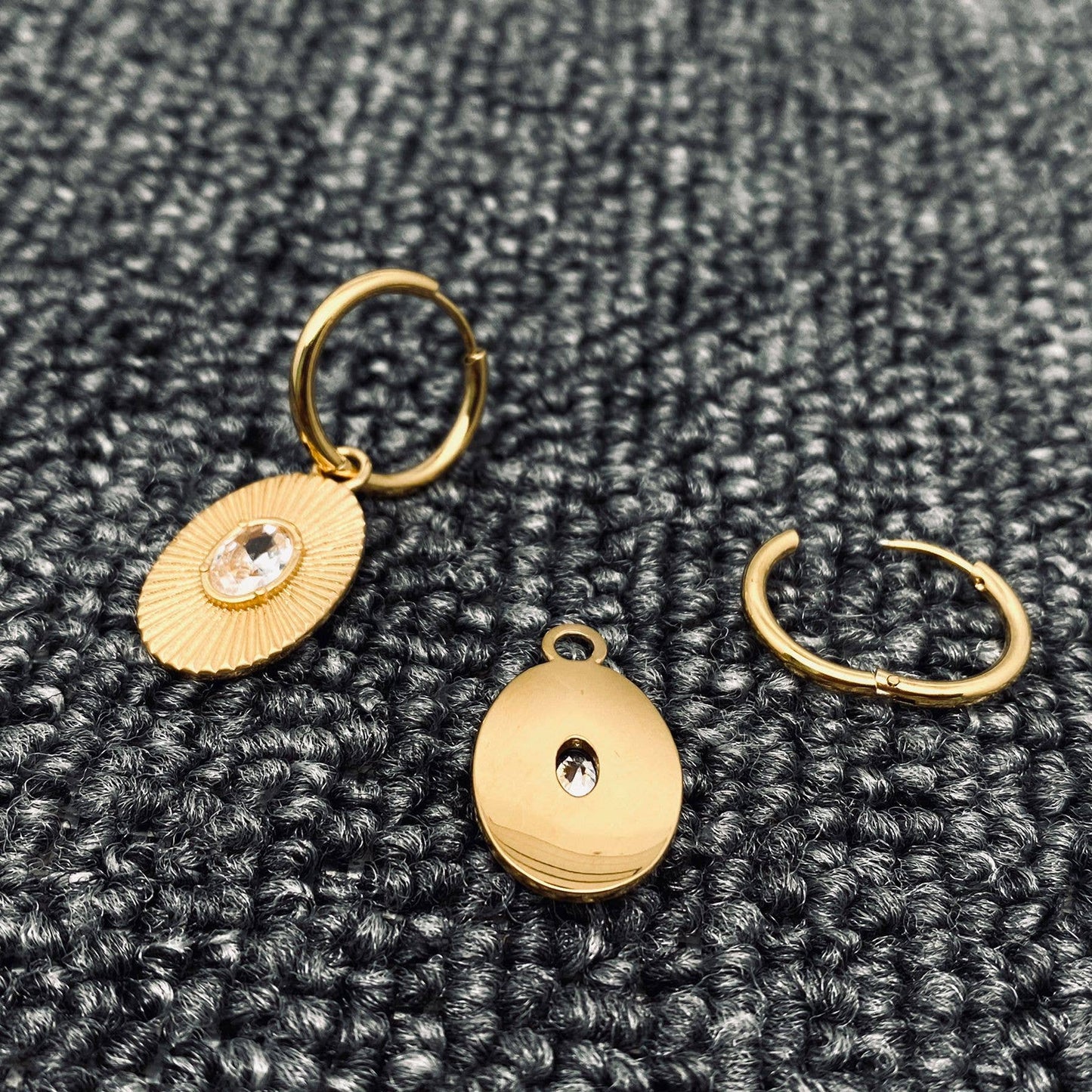 Burst Oval CZ Earring