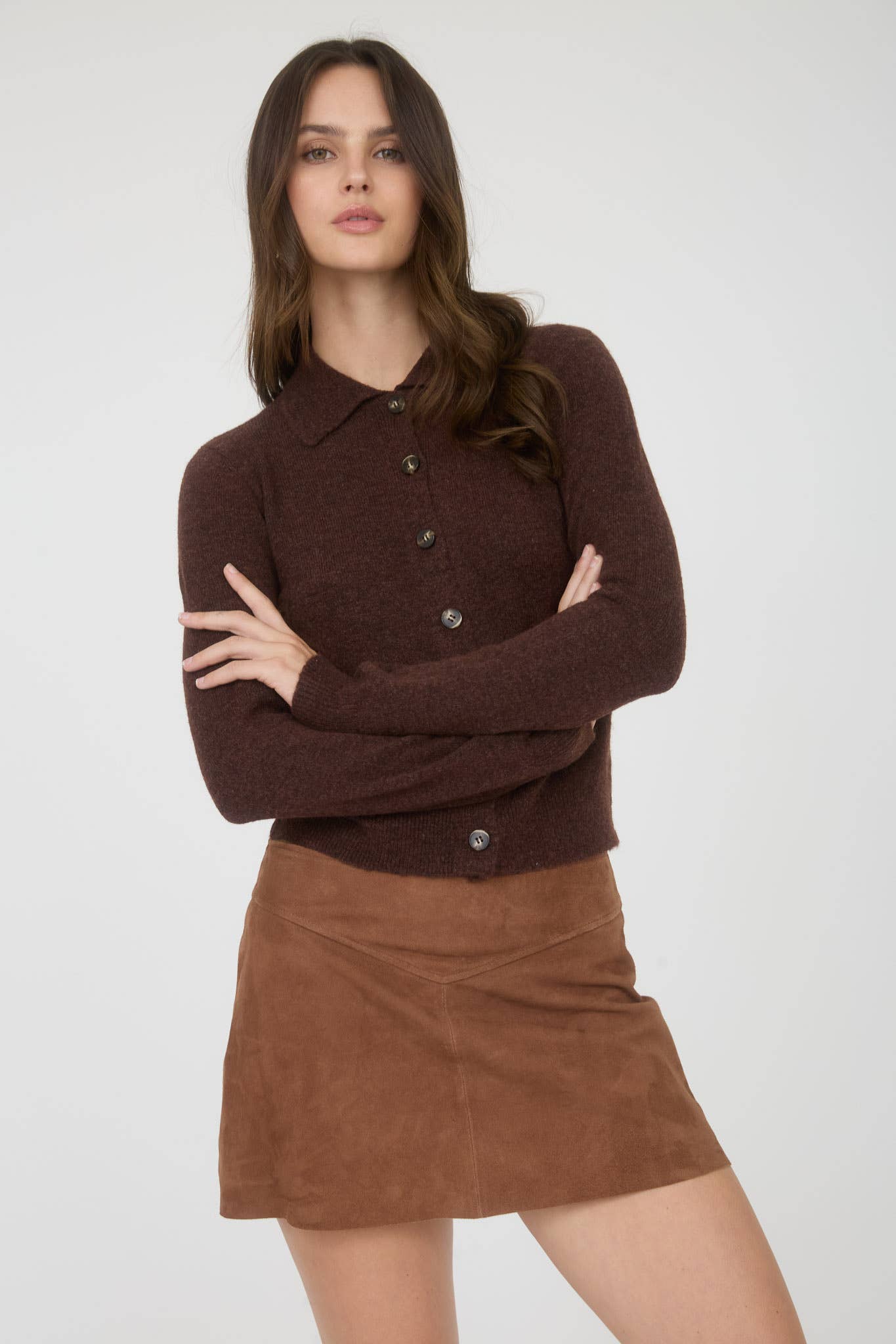 Gen Brown Soft Cardigan