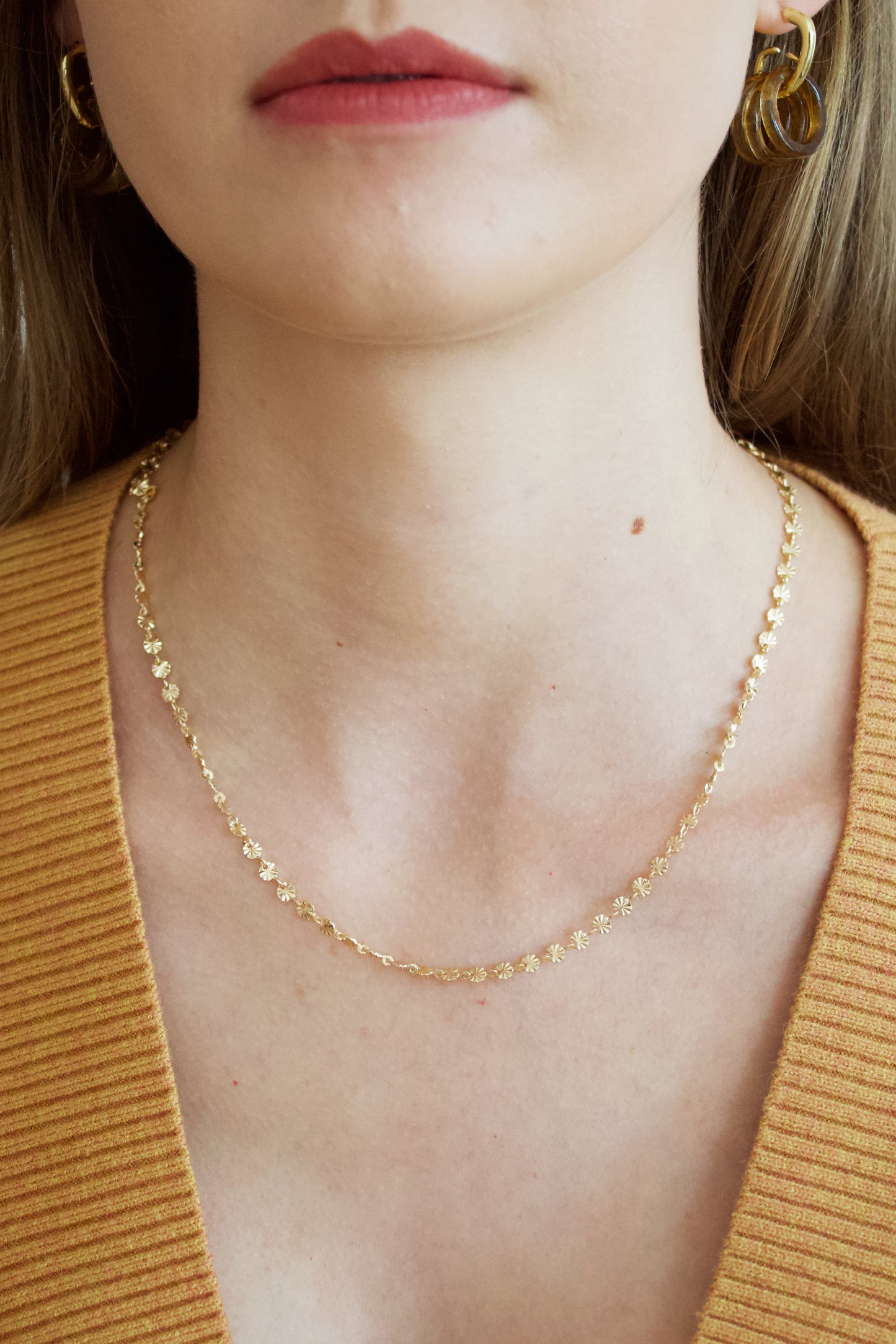 Diamond Cut Disc Necklace