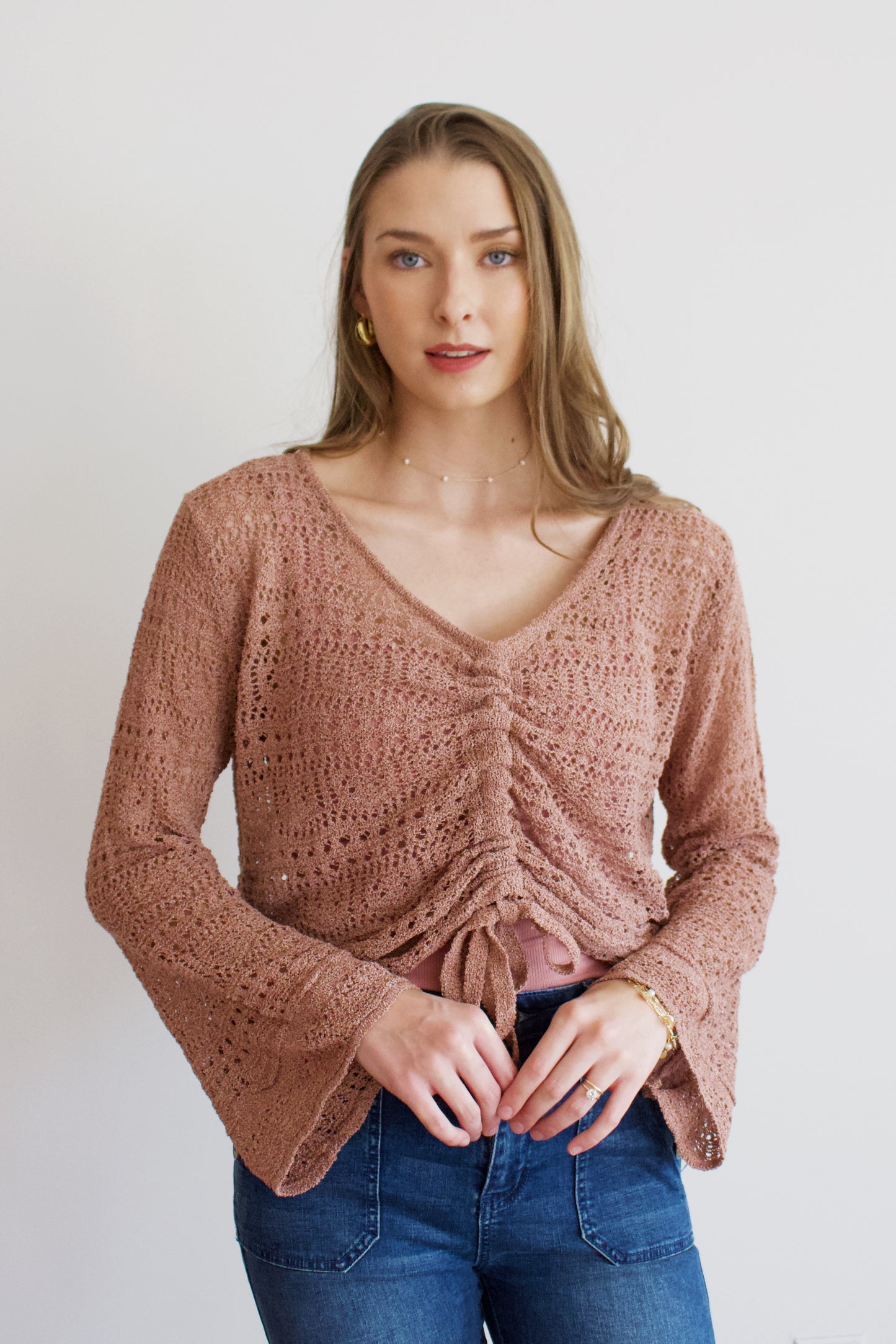 Trina Mauve Crochet Top