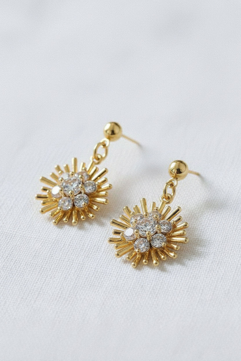 Floral CZ Stud Earring
