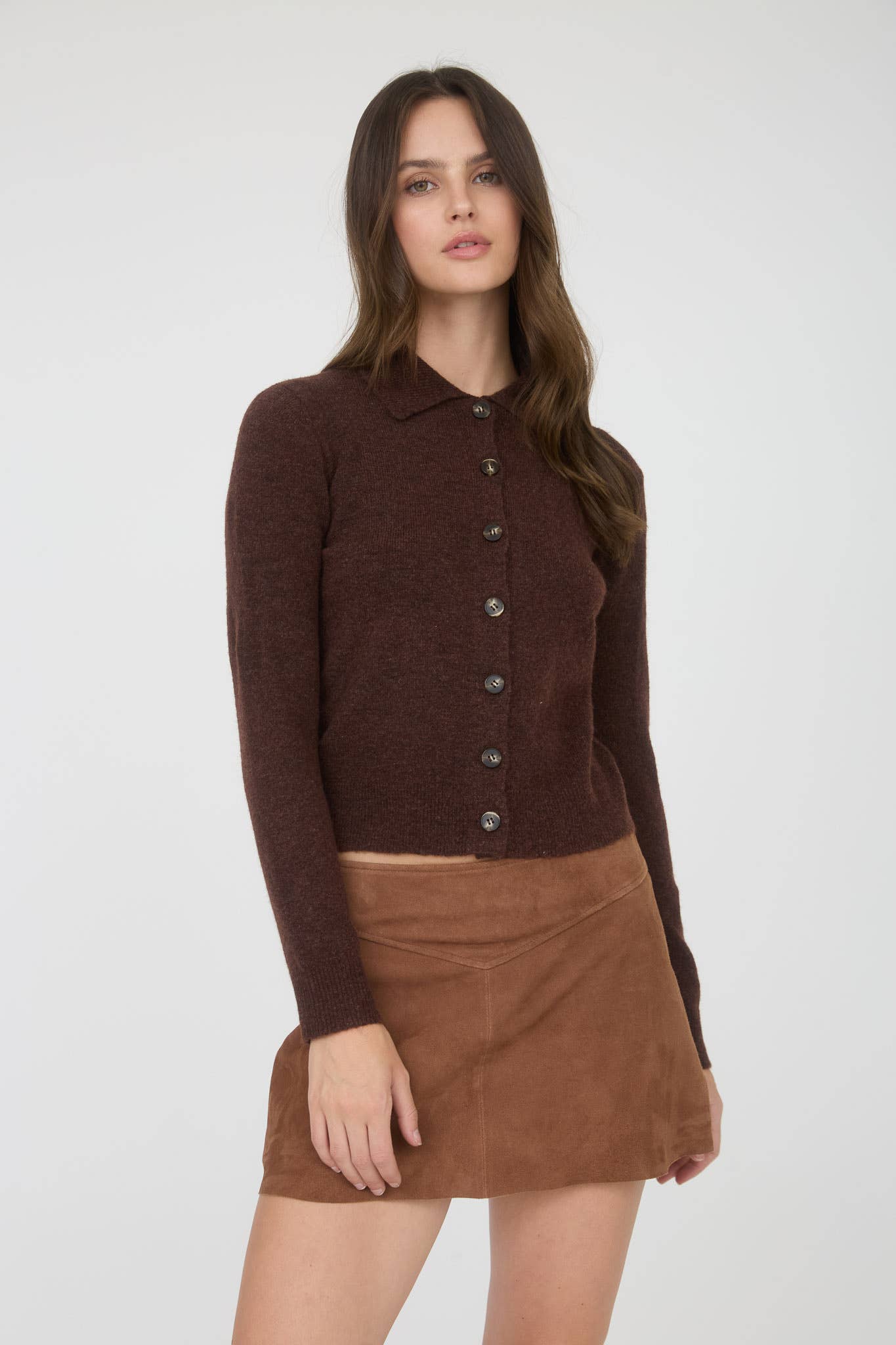 Gen Brown Soft Cardigan