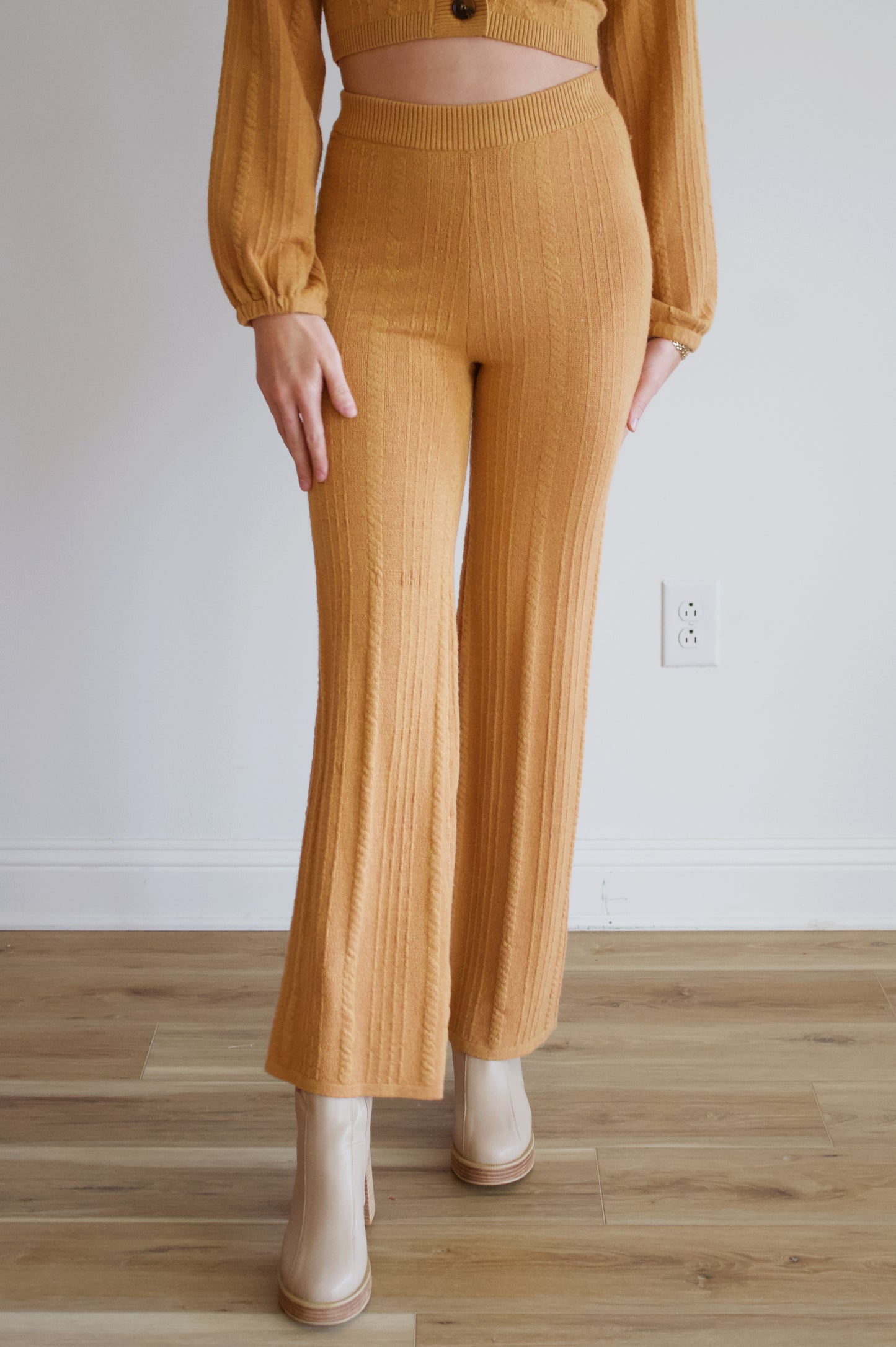 Madelynn Orange Knit Pants