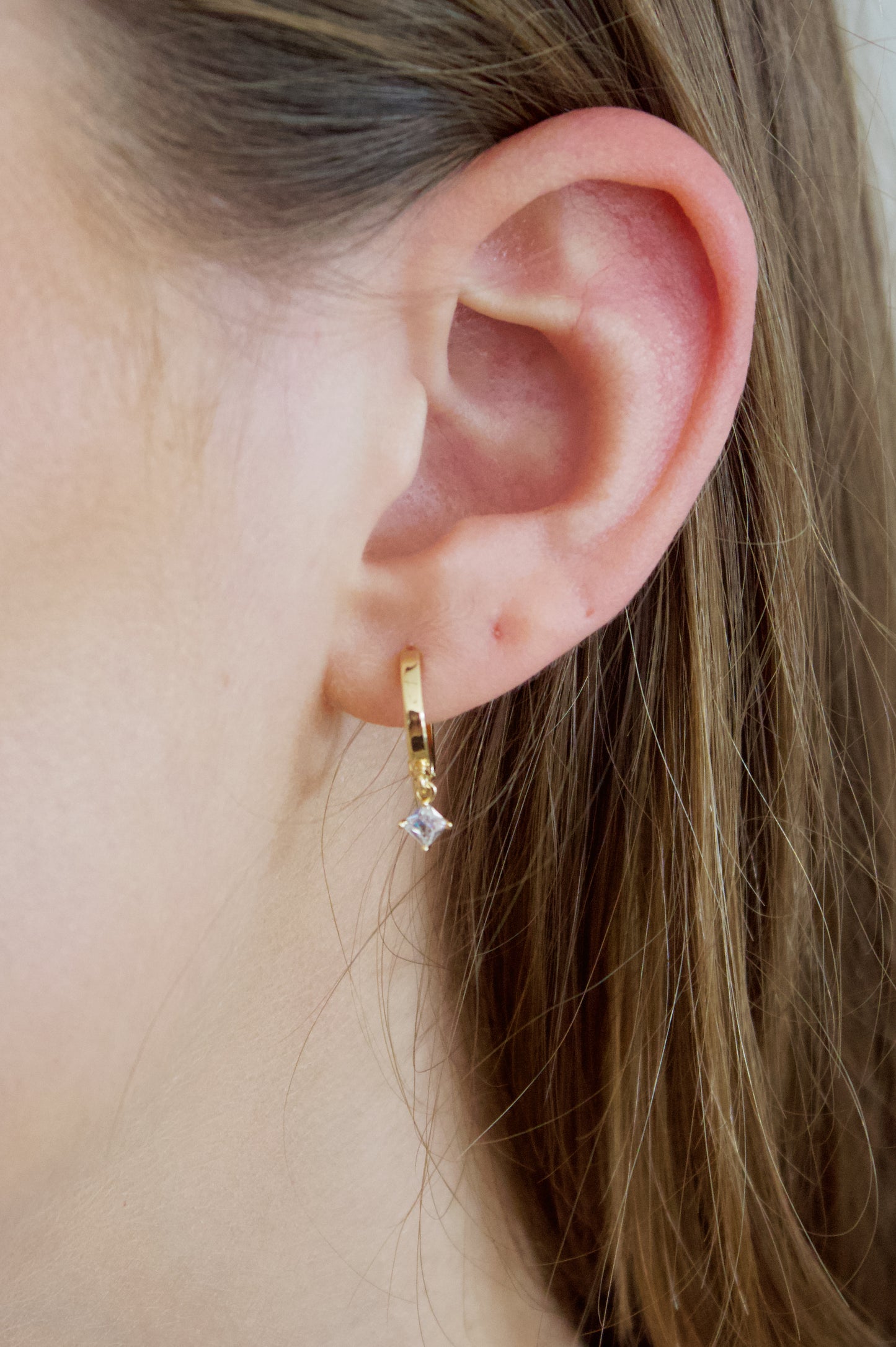 Diamond Huggie Hoop Earrings