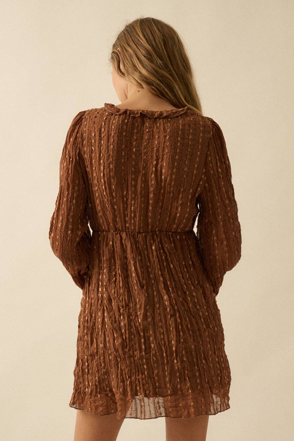 Carly Chiffon Brown Dress
