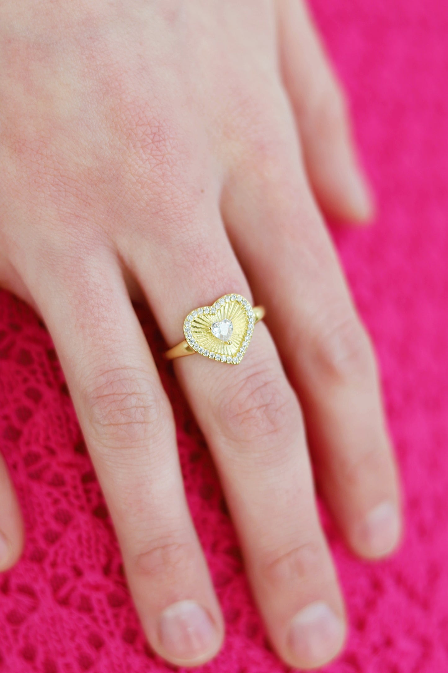 Sunburst Heart Ring