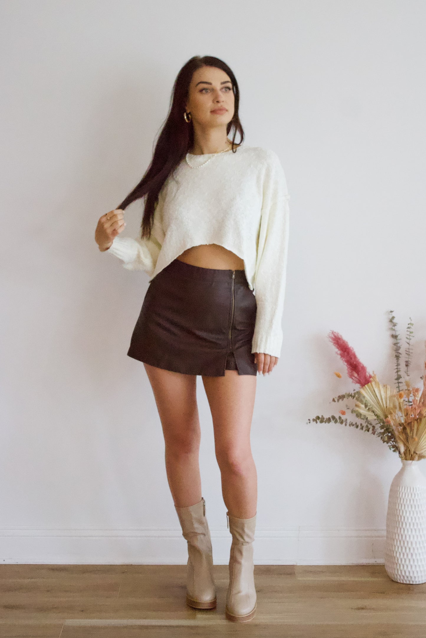 Clancy Leather Mini Skort hi