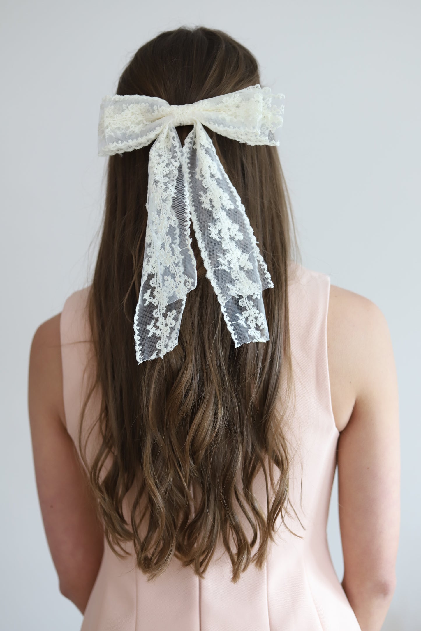 Cream Lace Hair Bow