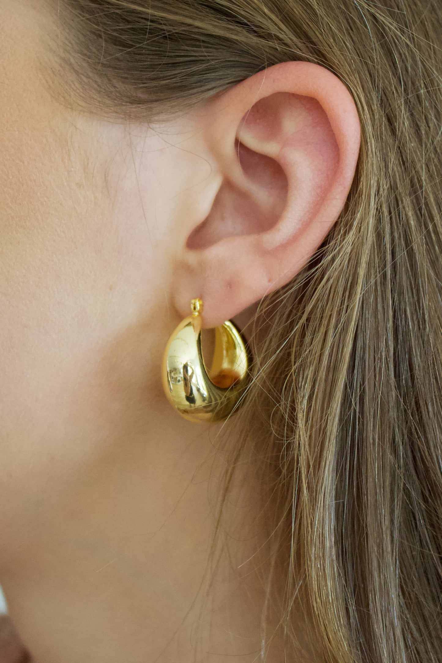 Thick Gold Hoop Earrings