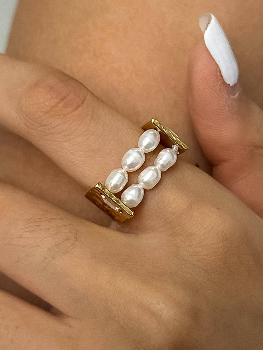 Beaded Pearl Ring