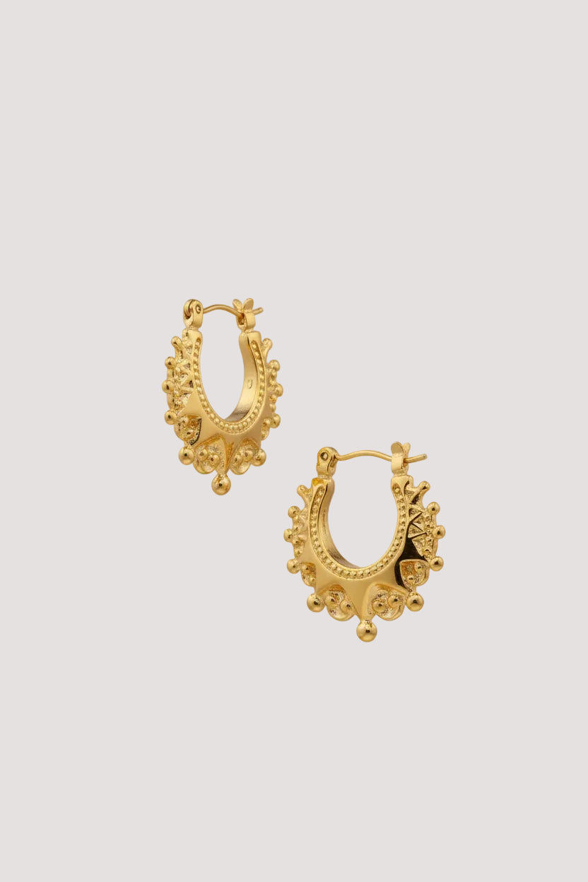 Boho Crown Hoop Earring