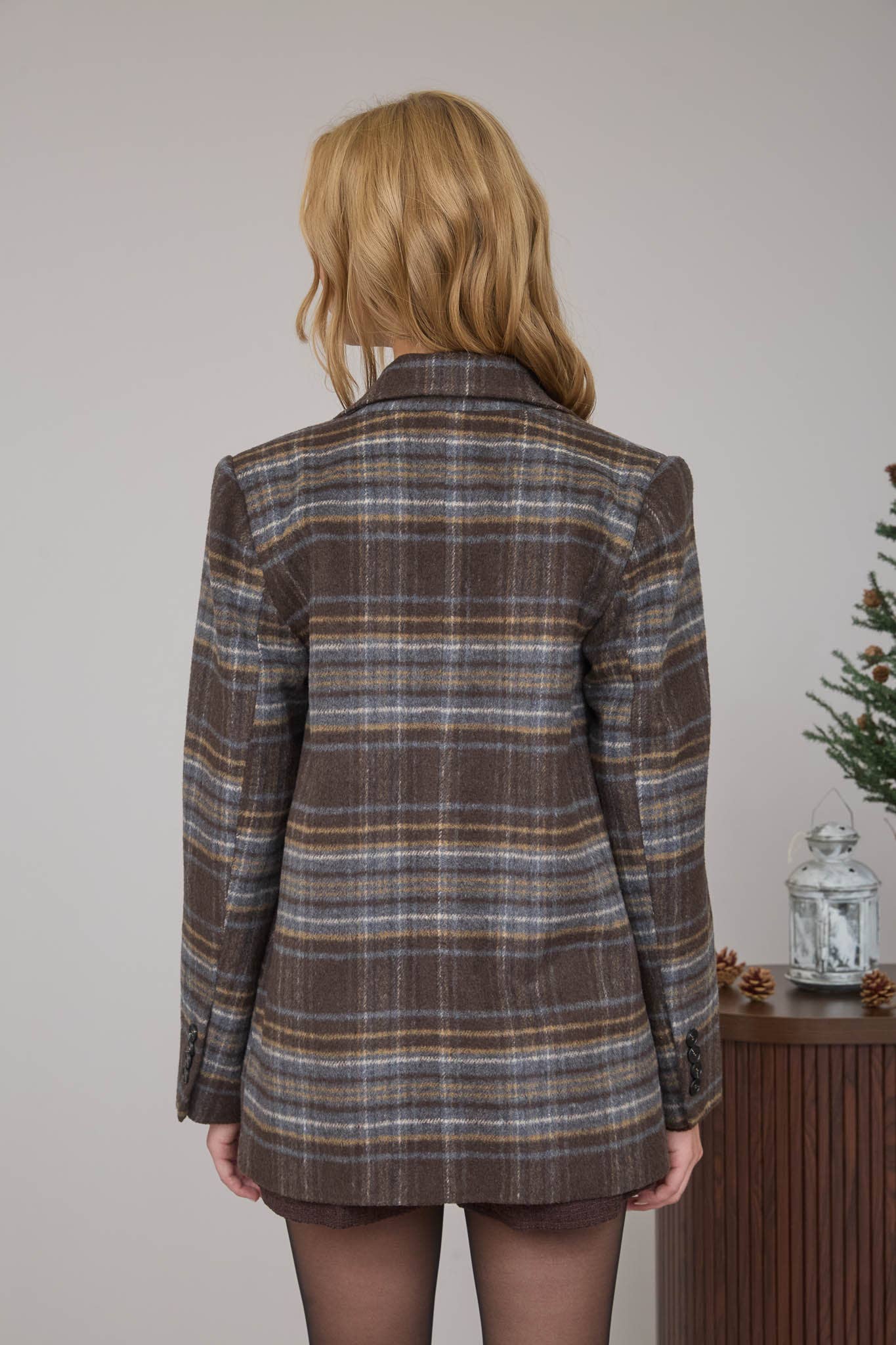 Amaka Brown Plaid Jacket