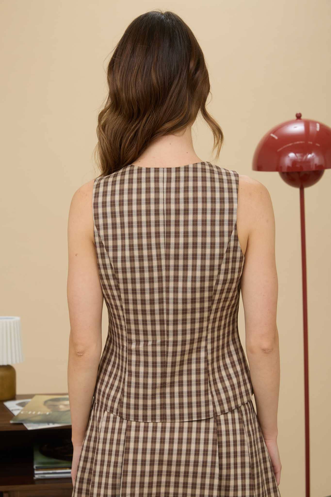 Janelle Plaid Vest Top