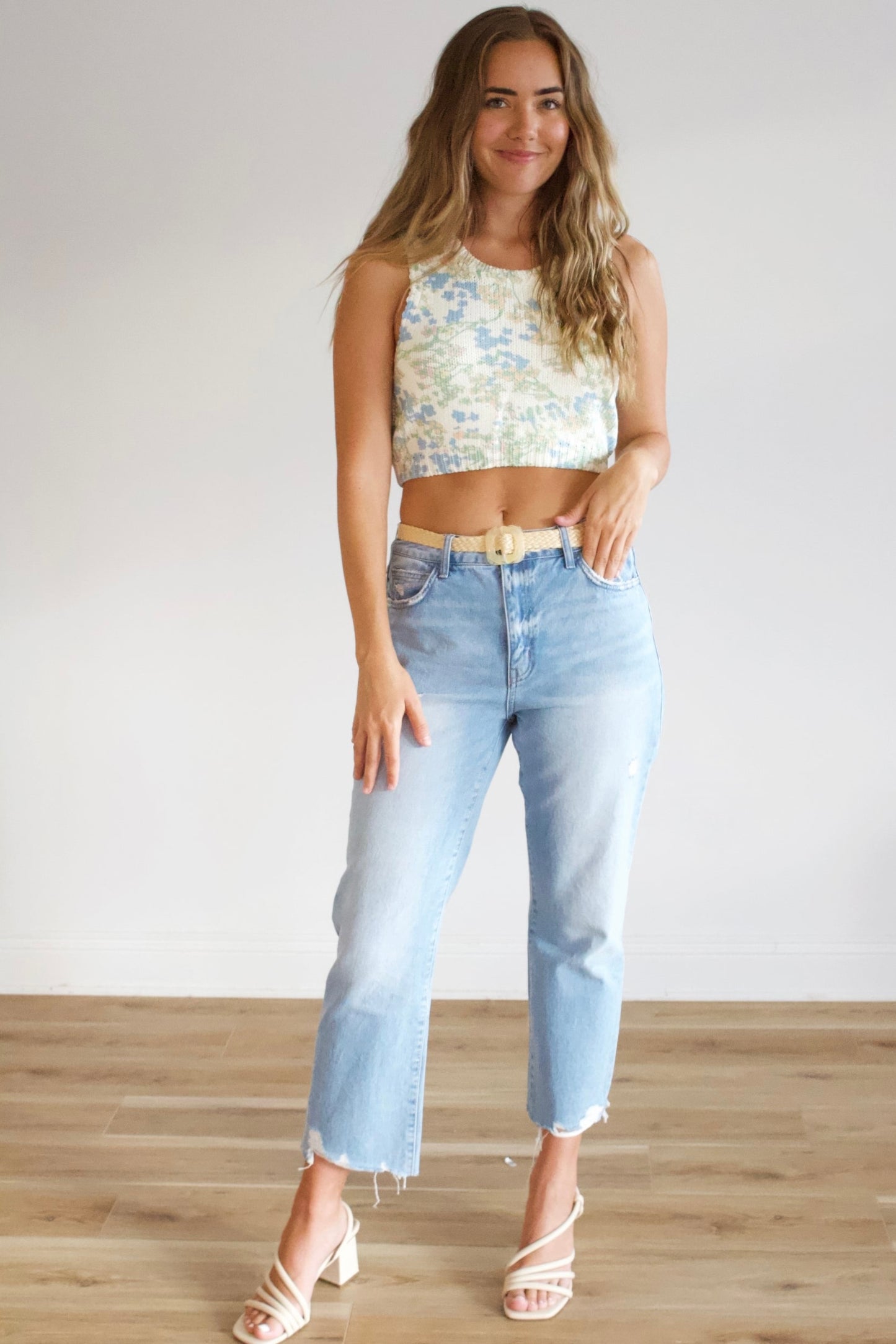 Vintage Straight Leg Distress Denim