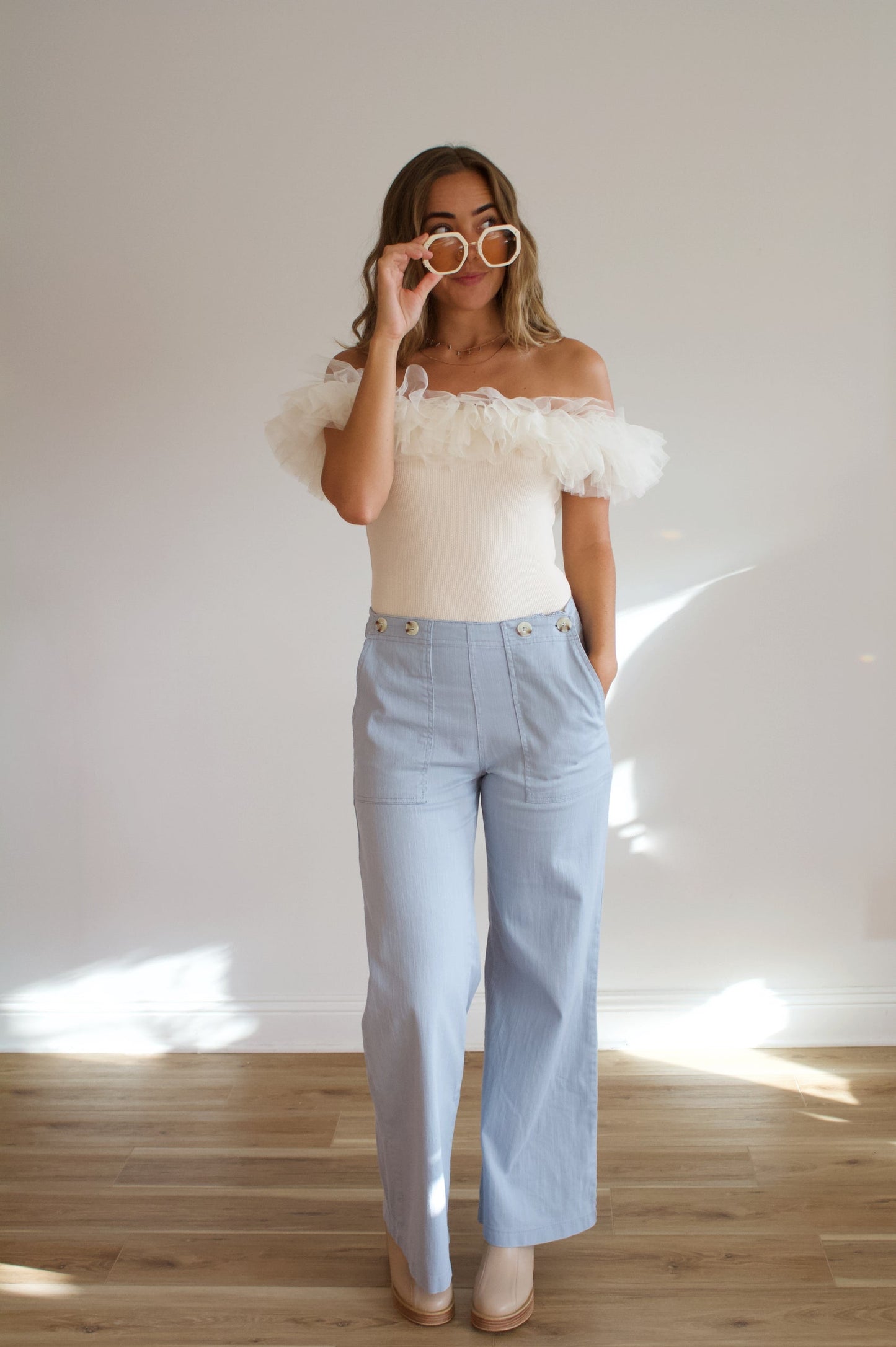 Junie Button Flares