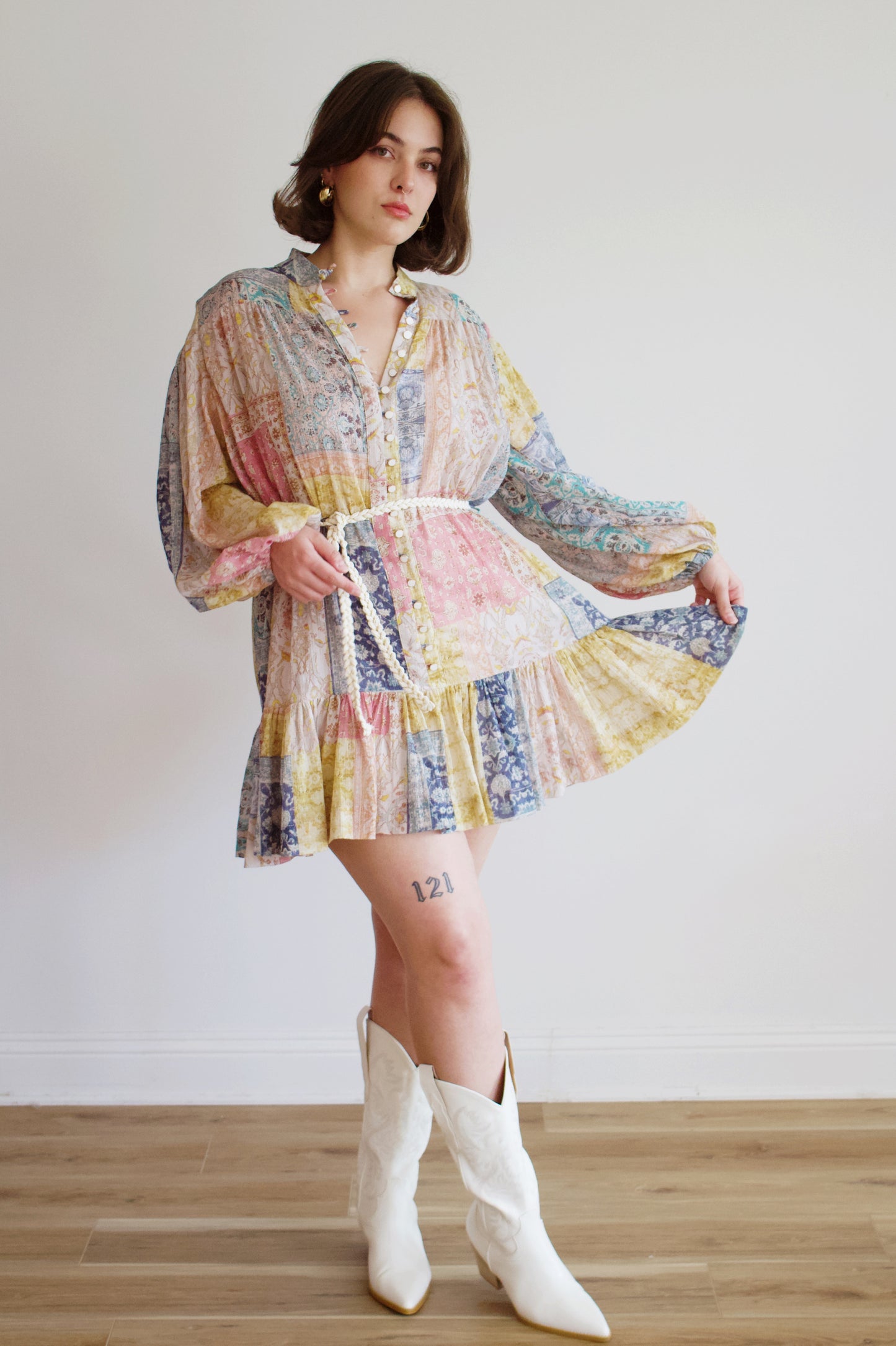 Donnie Printed Button Dress
