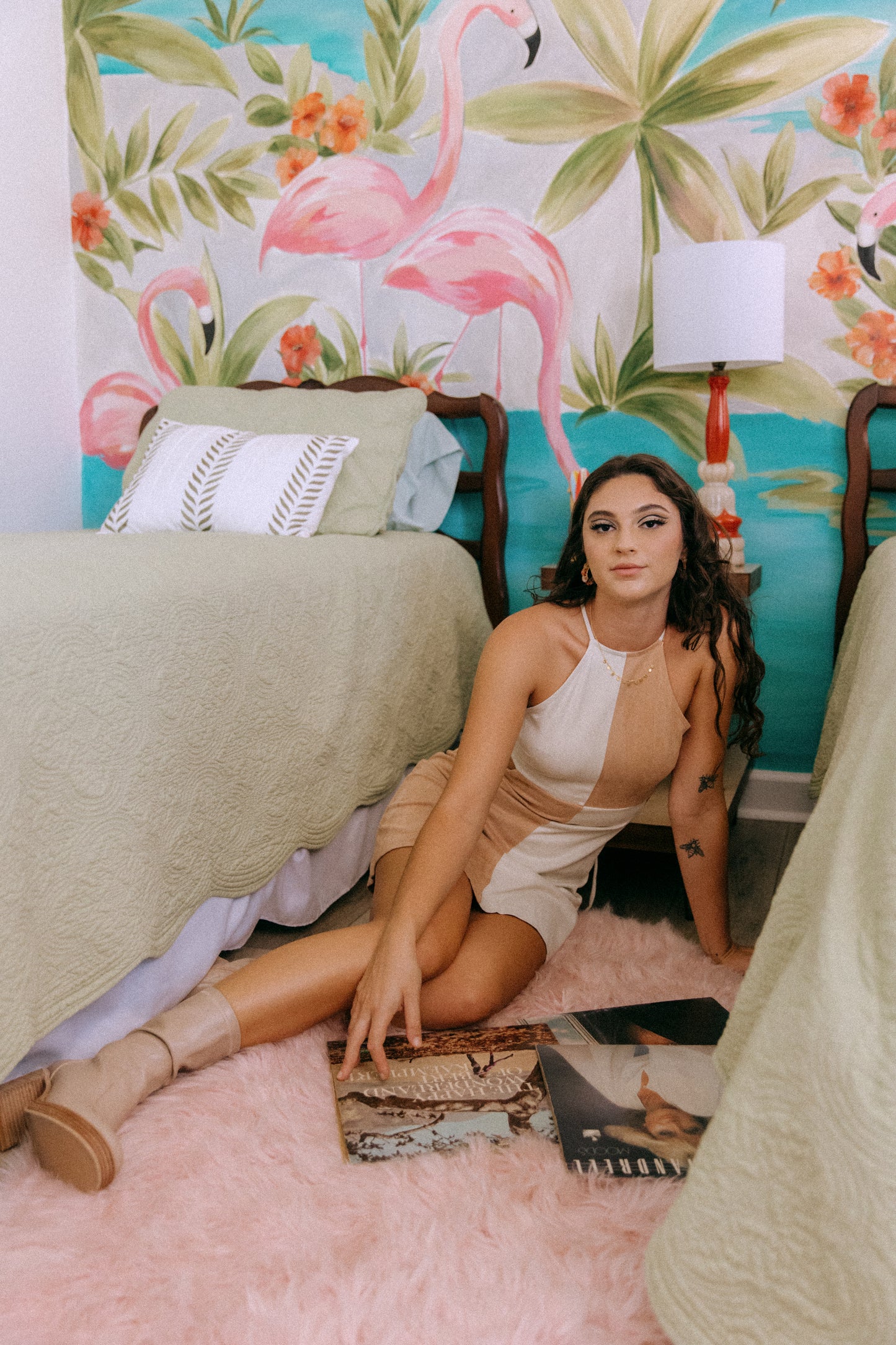 Block Suede Dress