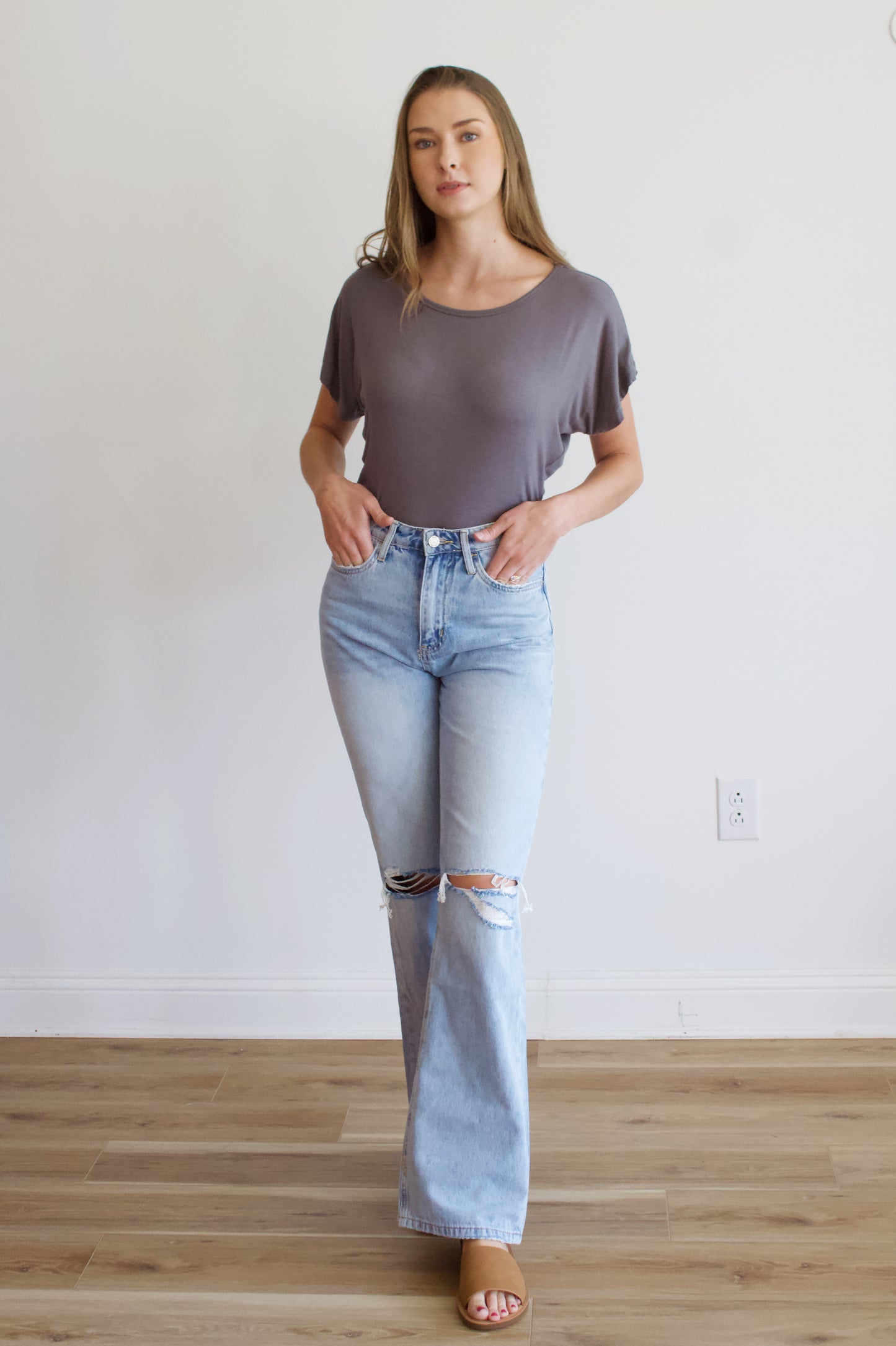 90's Vintage Distressed Flare Denim