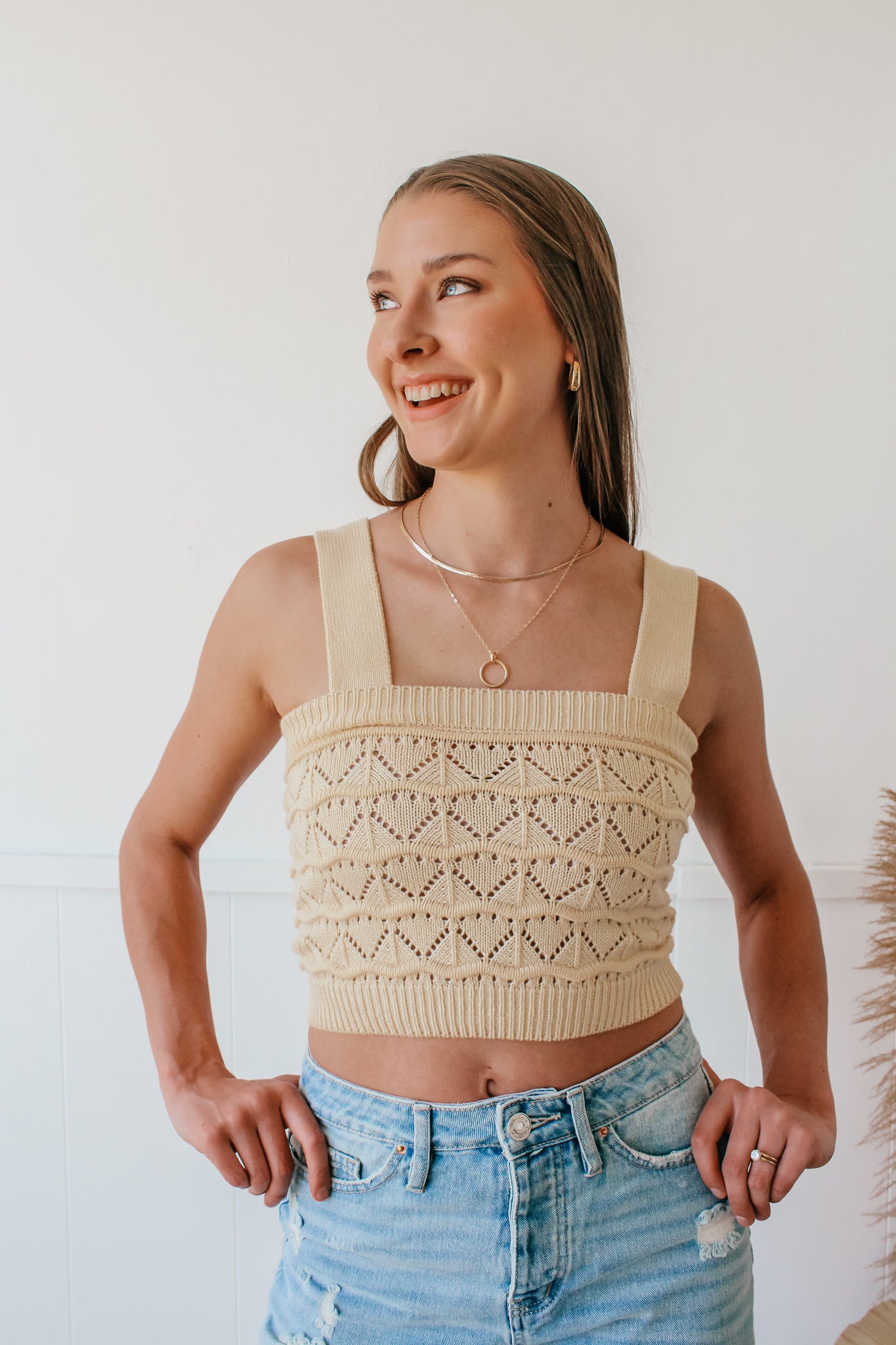Bianca Cream Knit Tank
