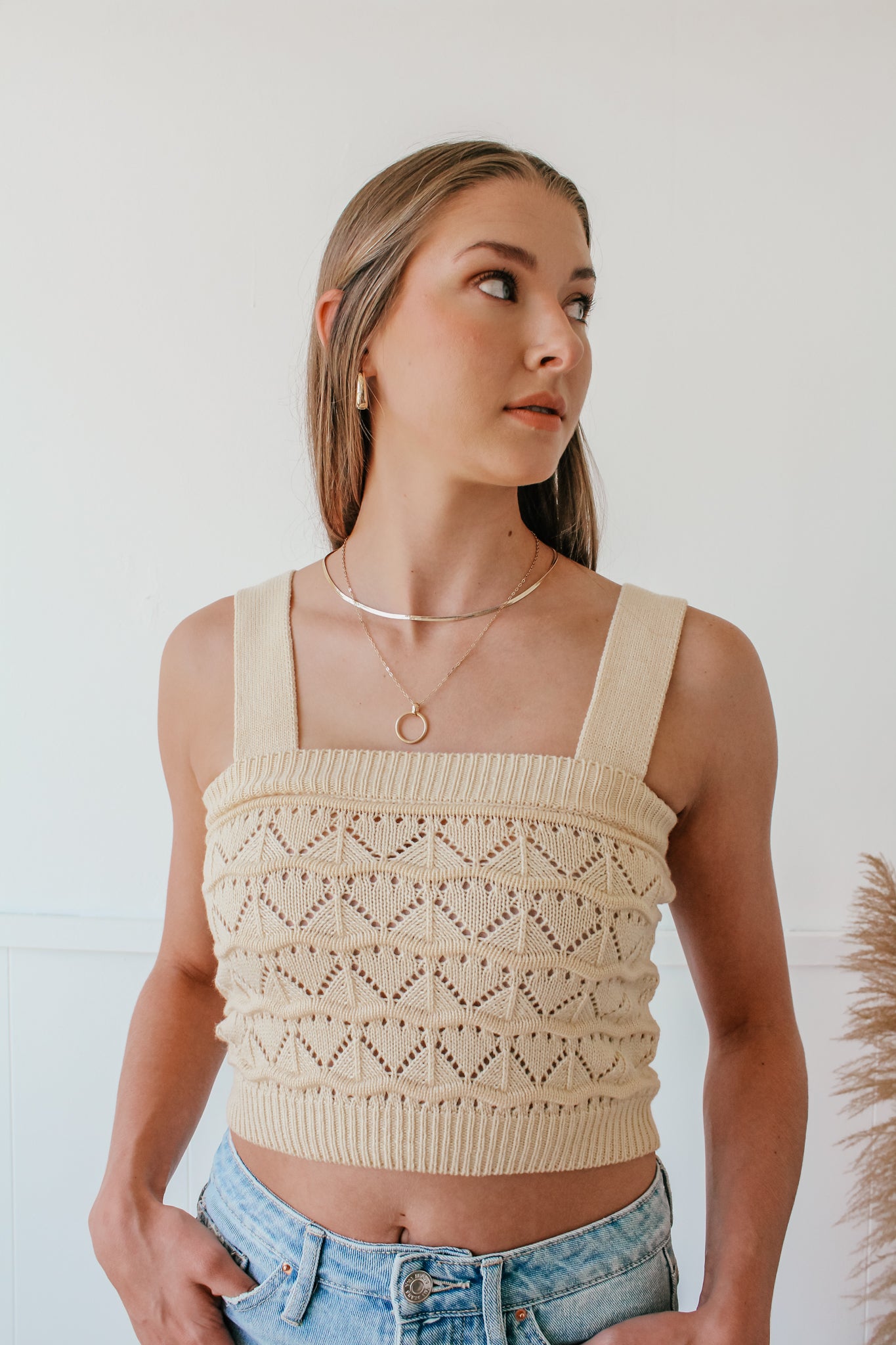 Bianca Cream Knit Tank