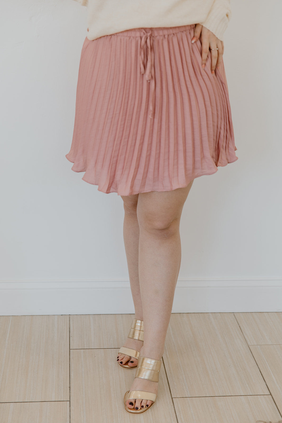 Satin Pleated Skirt