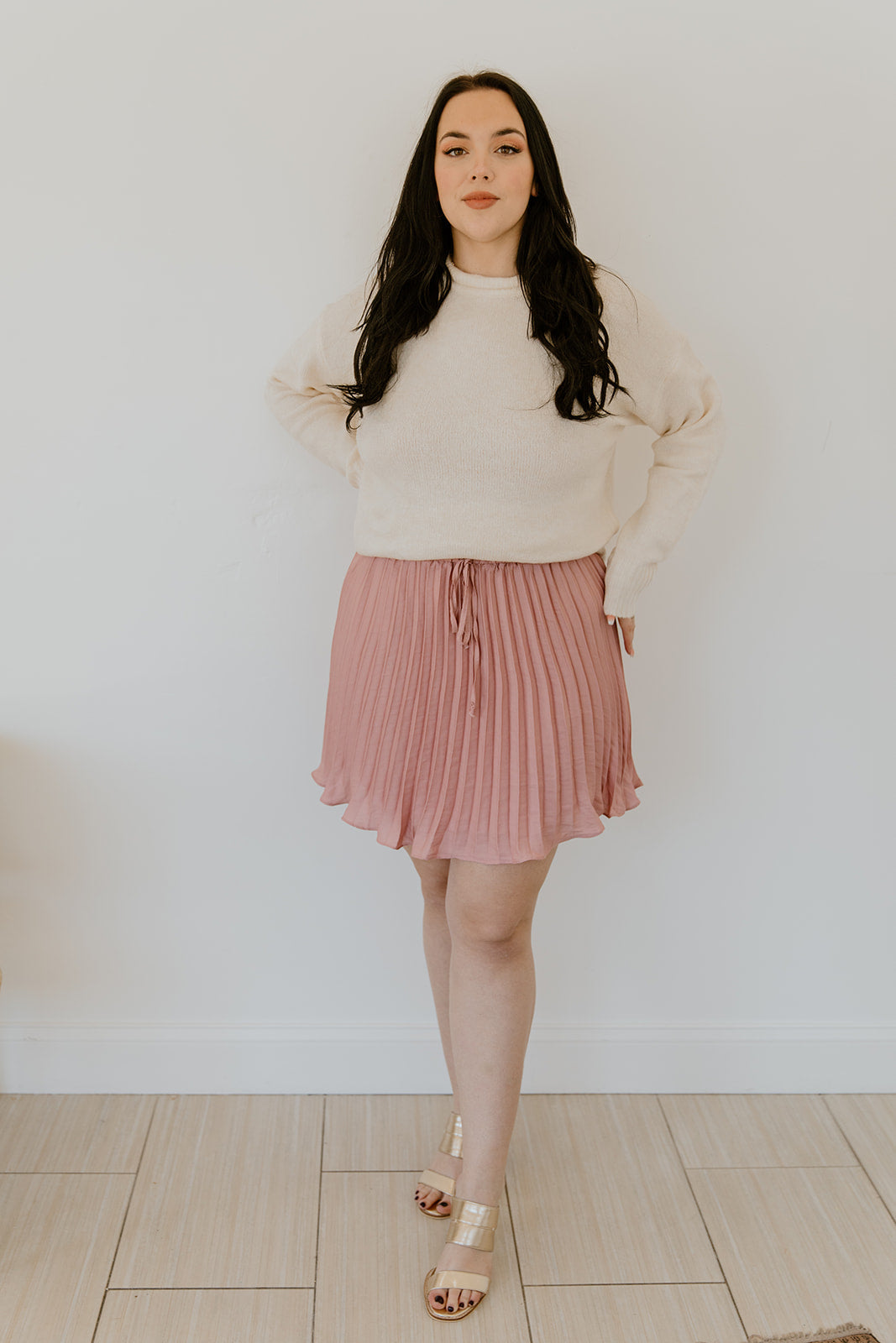 Satin Pleated Skirt