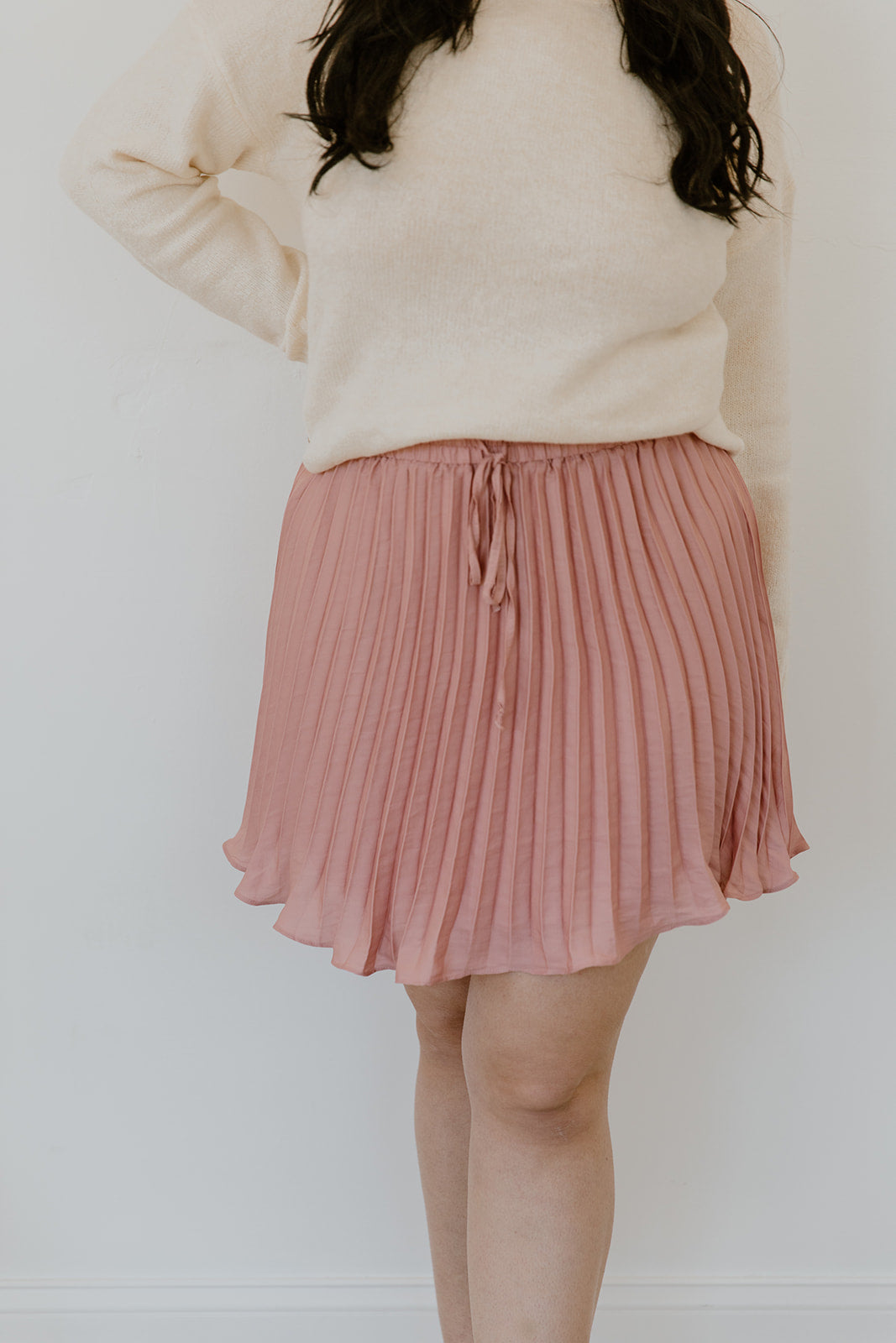 Satin Pleated Skirt