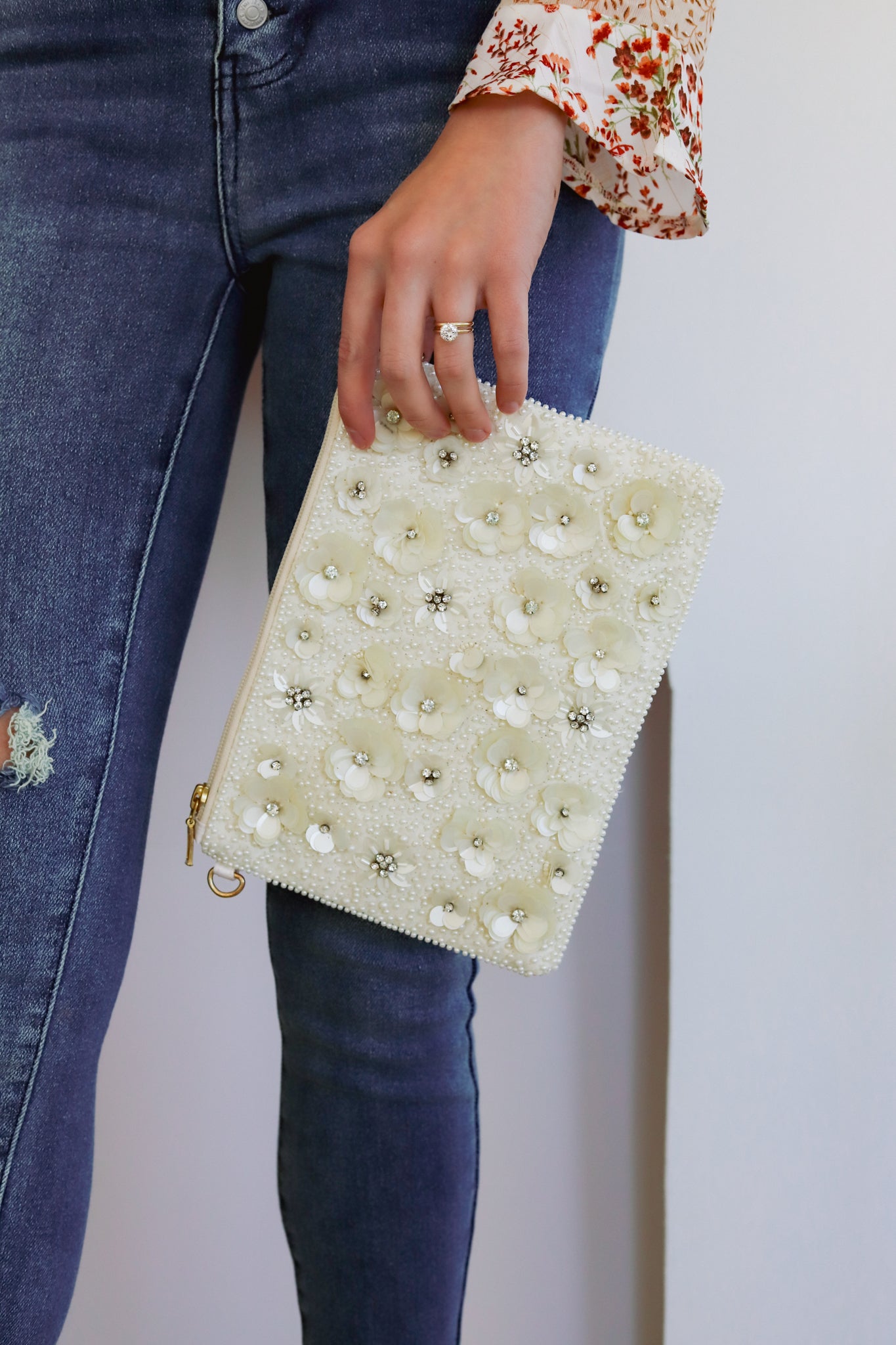 Flower & Pearl Clutch