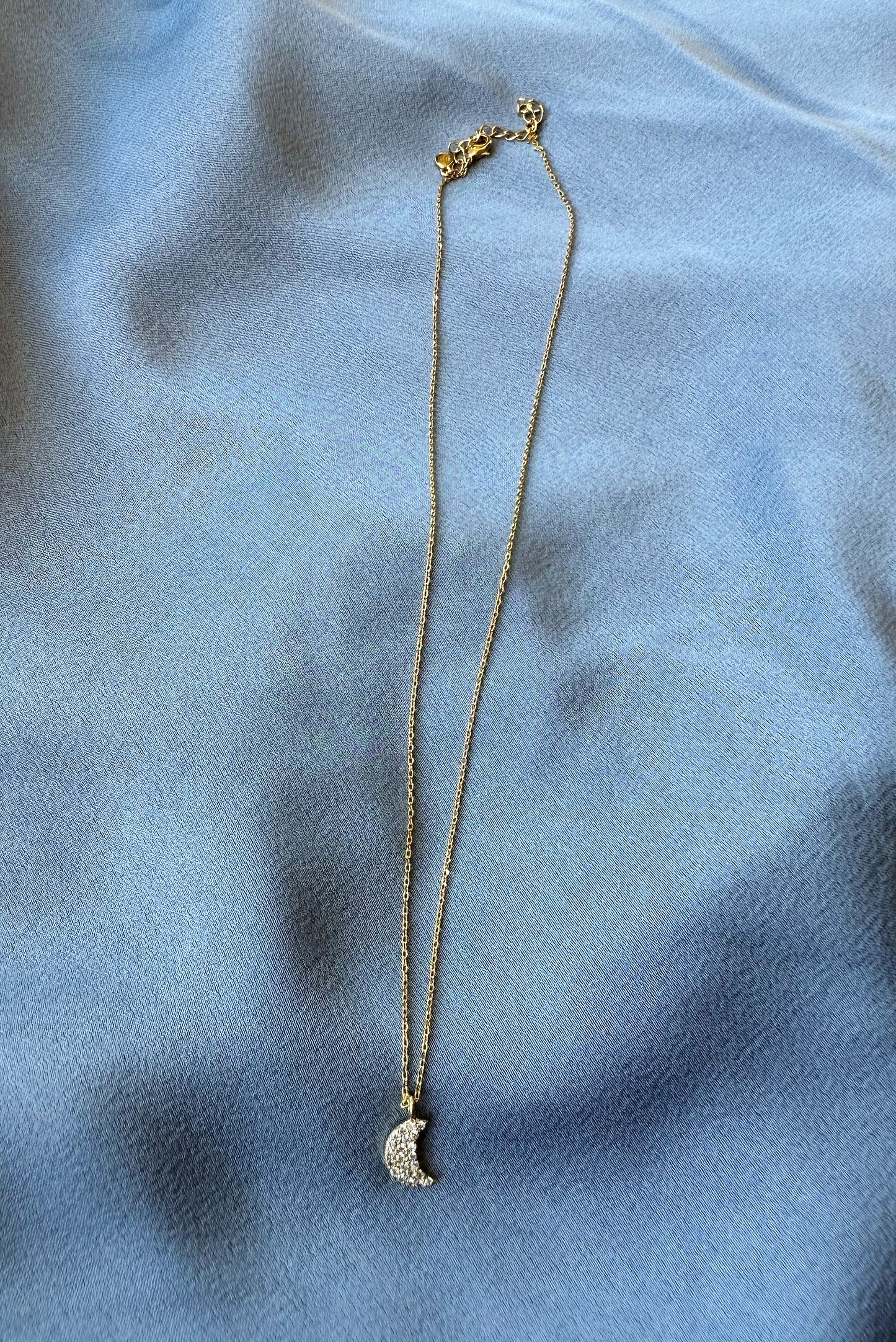 Rhinestone Moon Necklace