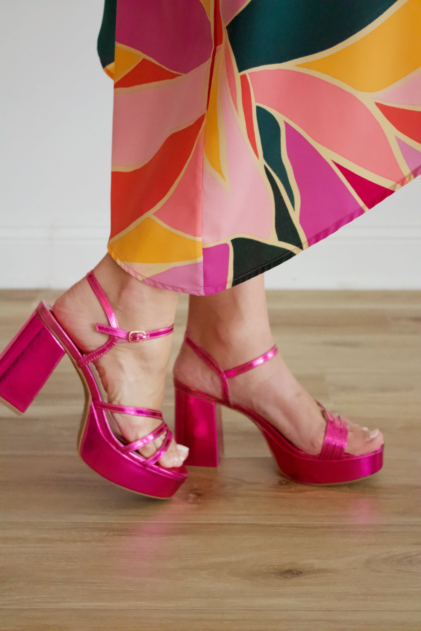 Strikeout Metallic Heels