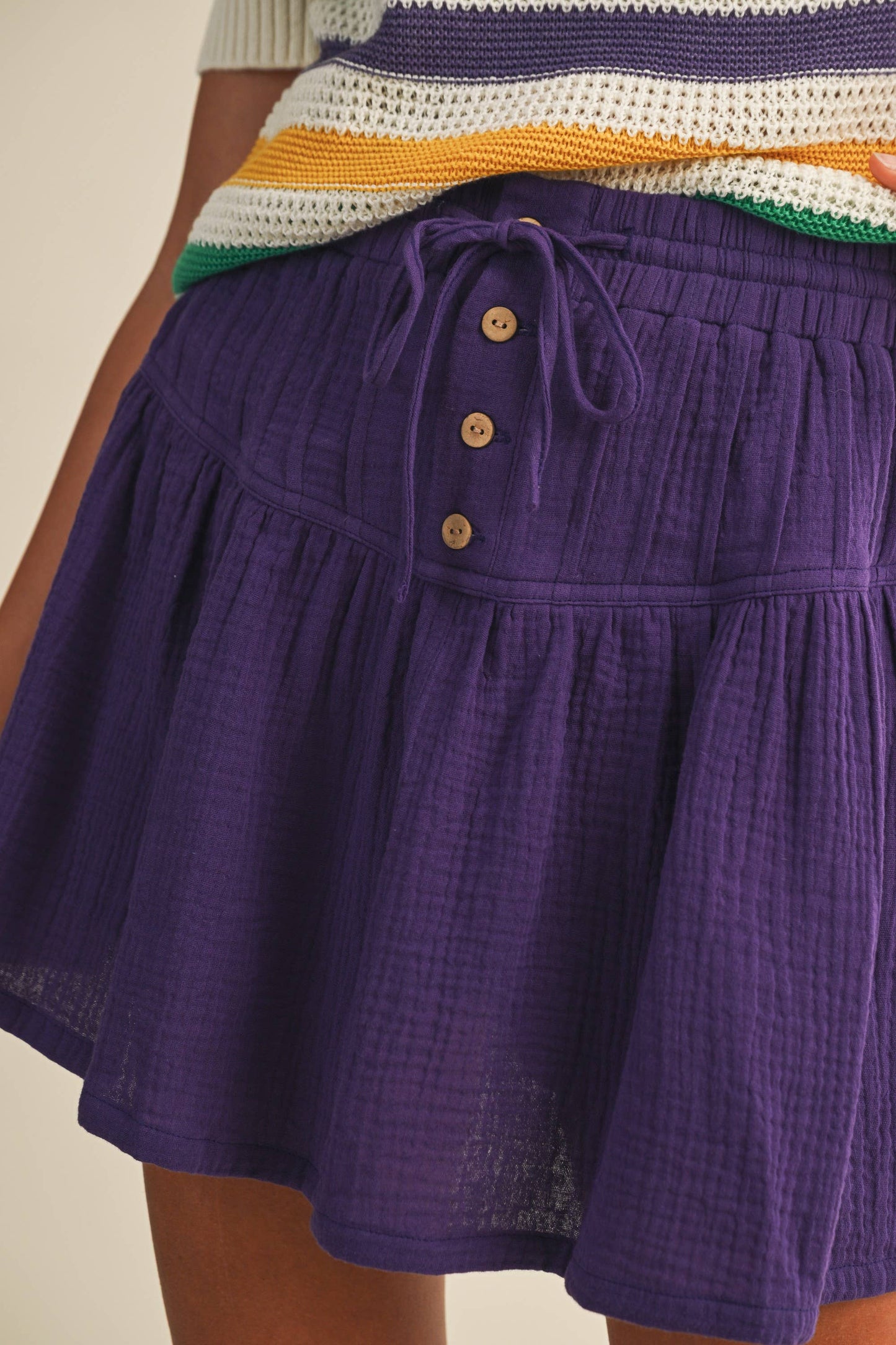 Mardi Gauze Purple Skort