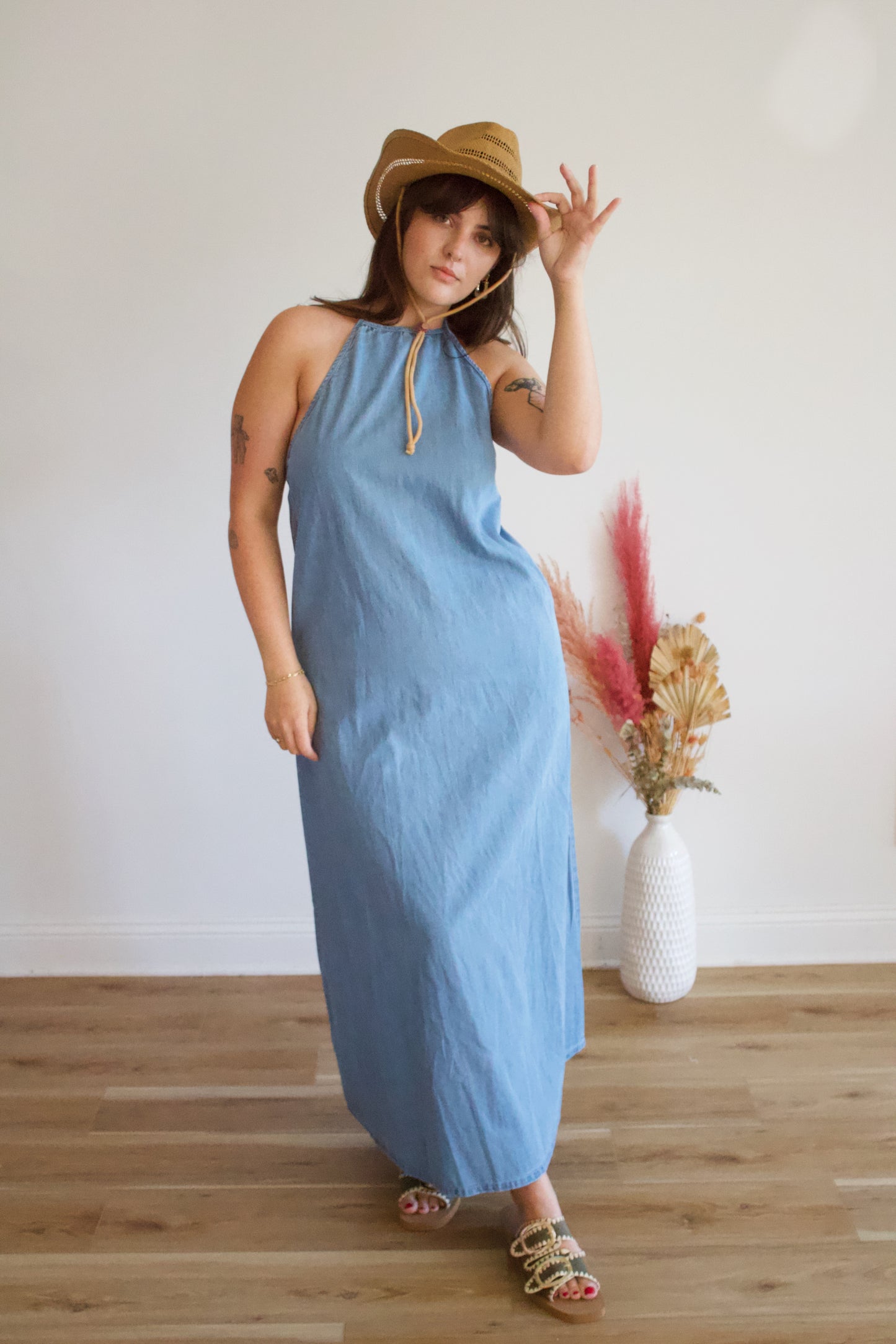 Denim Blue Maxi Dress