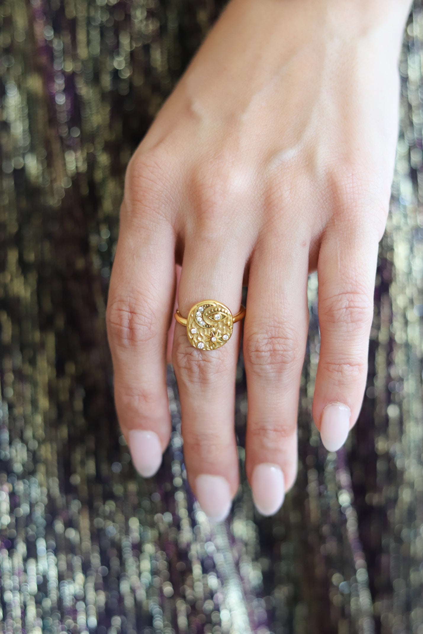 Astral Round Gold Ring