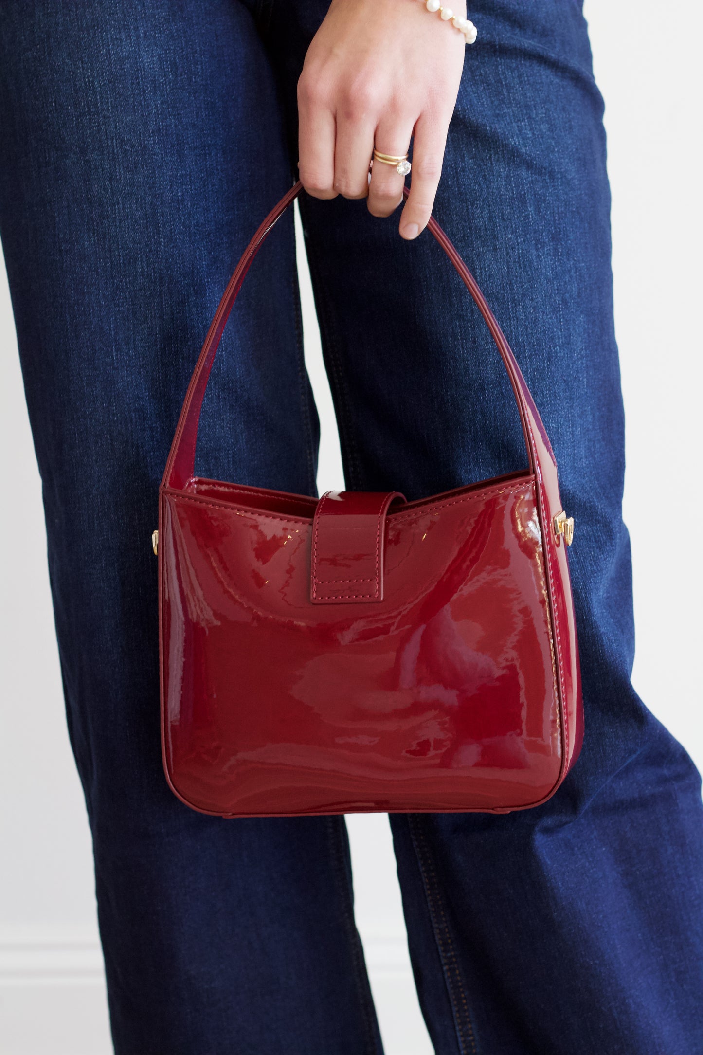 Paige Patent Burgundy Purse