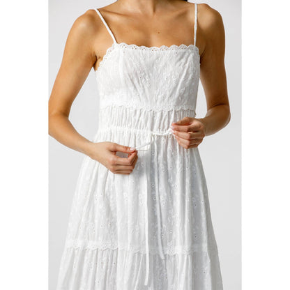 Kirsten Floral White Midi Dress