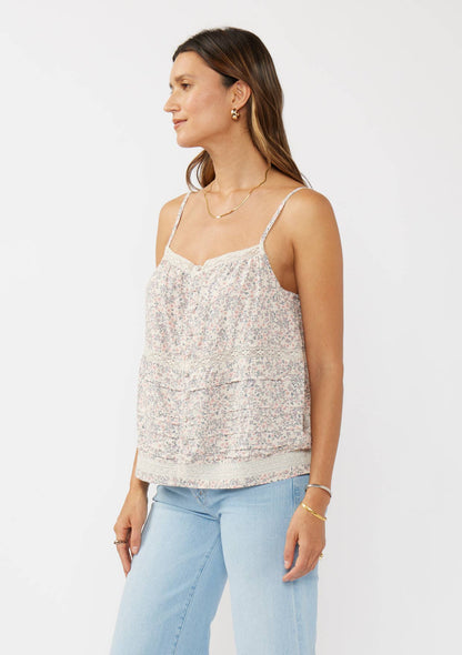 Padma Floral Lace Trim Tank
