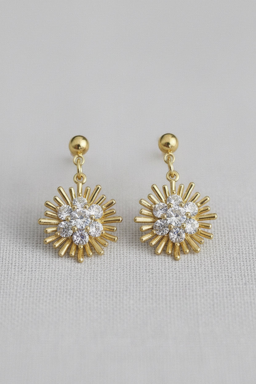 Floral CZ Stud Earring